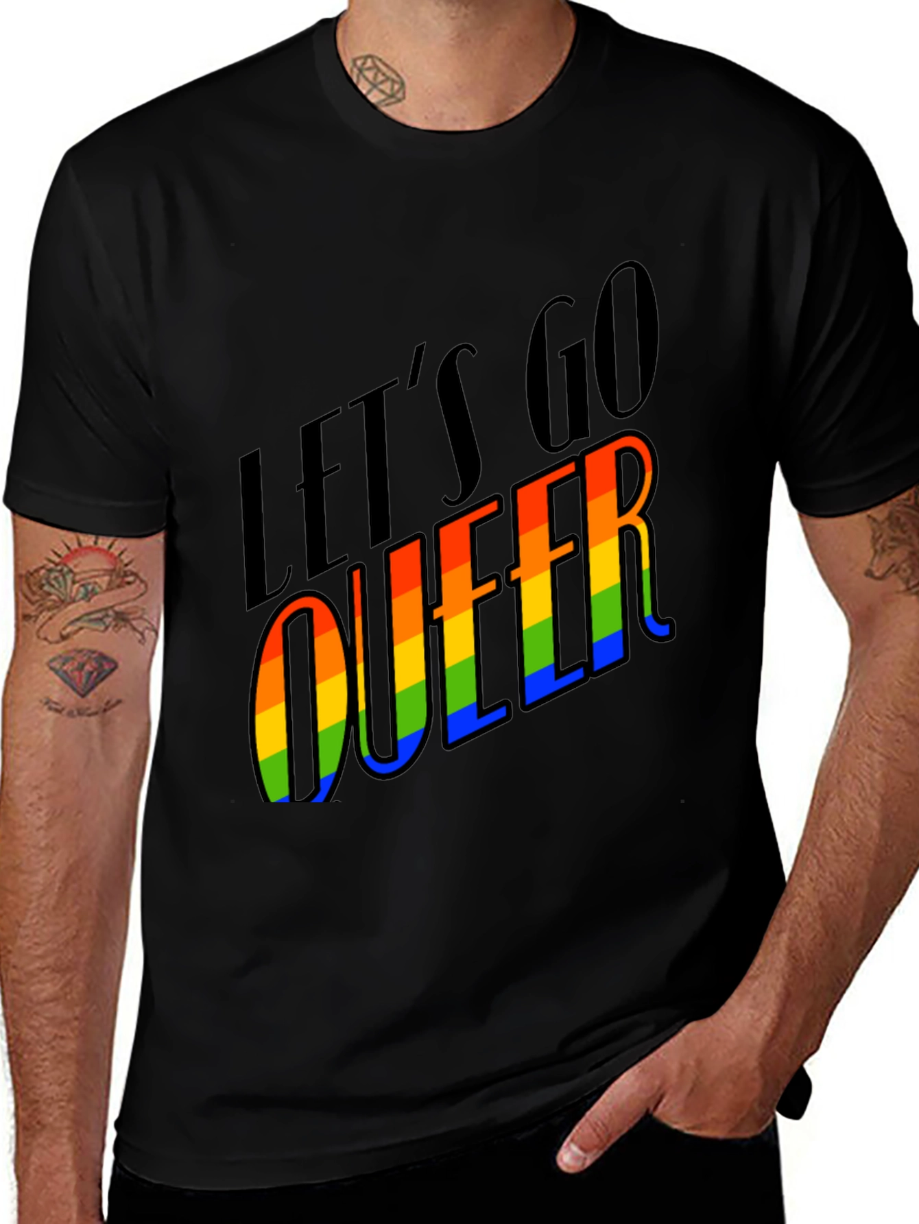 Let's Go Queer Pride T-Shirt - Black LGBTQ Tee