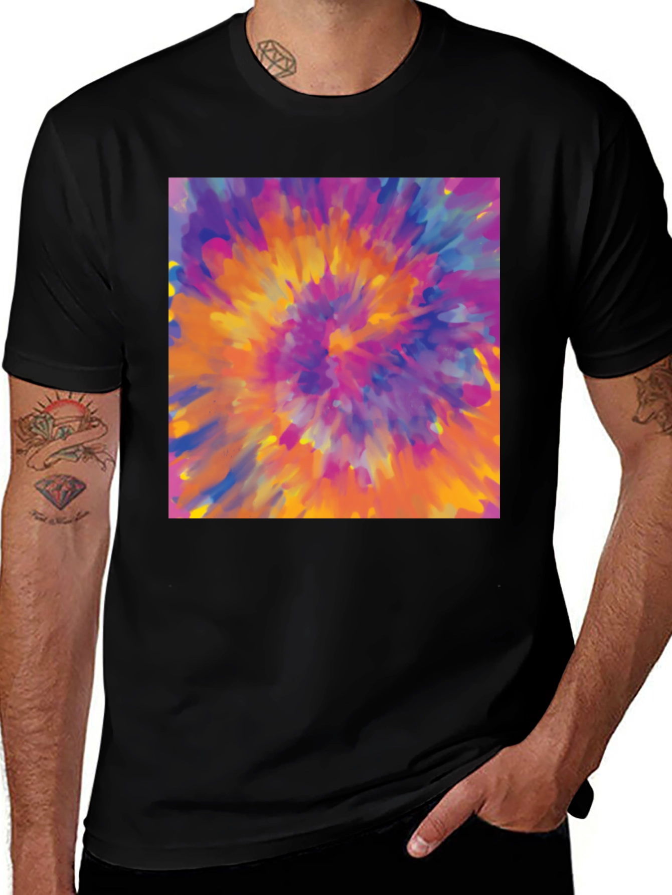 Variant 22 of Vibrant Tie-Dye Graphic Tee - Bold Statement Style