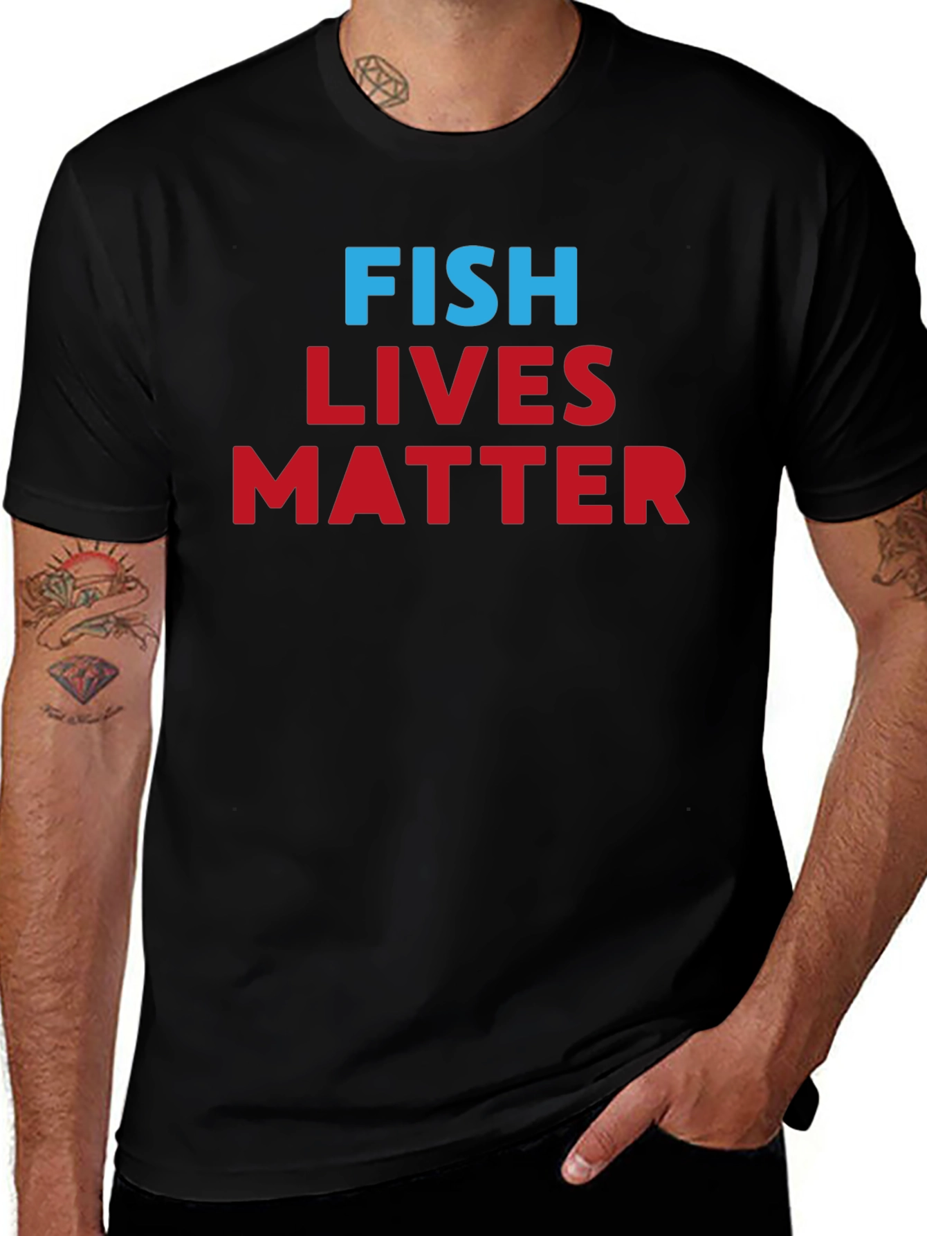 Variant 5 of Fish Lives Matter Graphic T-Shirt
