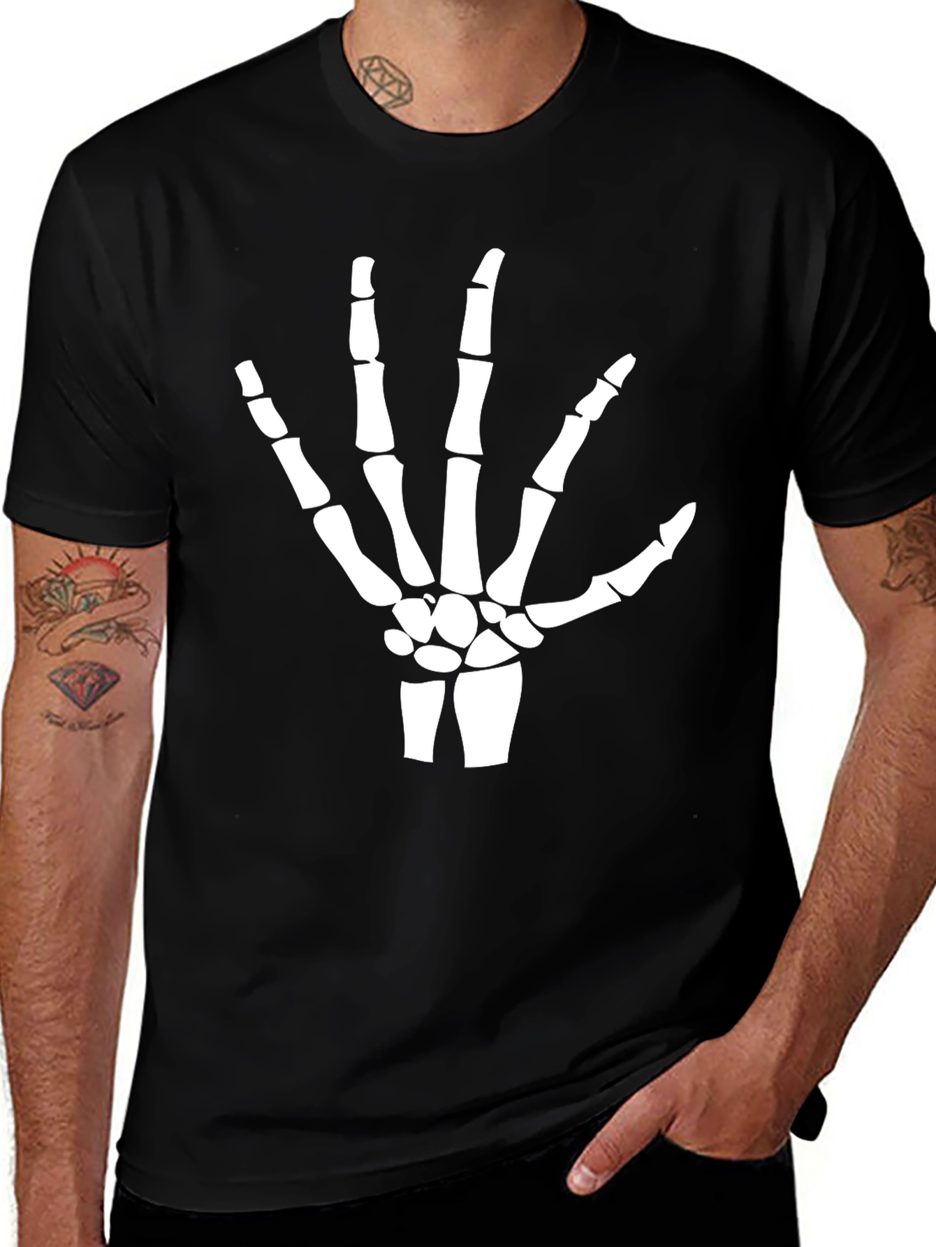 Variant 18 of Skeleton Hand Graphic T-Shirt - Halloween