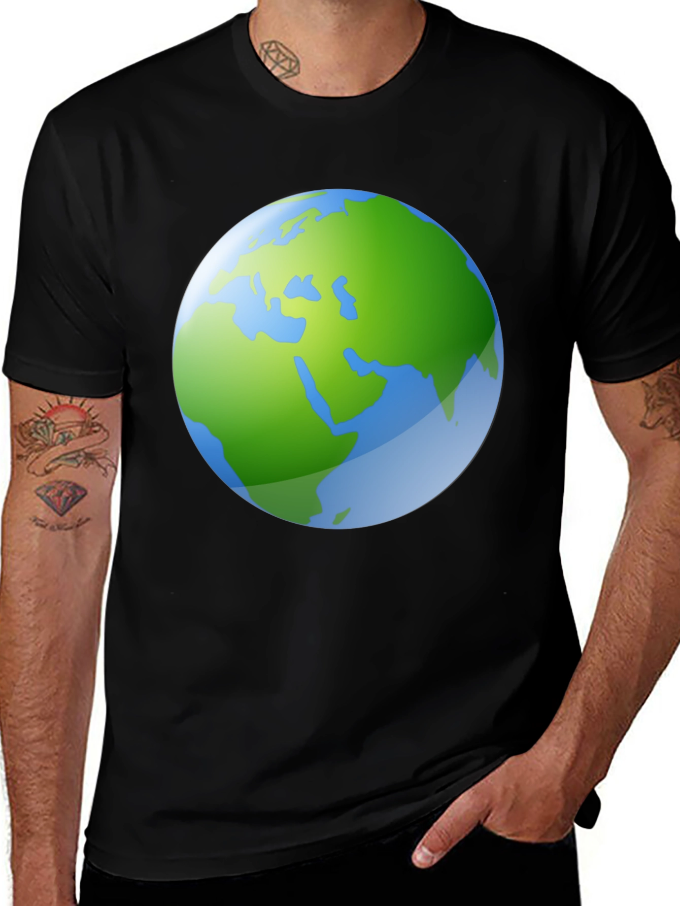 Variant 24 of Earth Globe Graphic Print T-Shirt