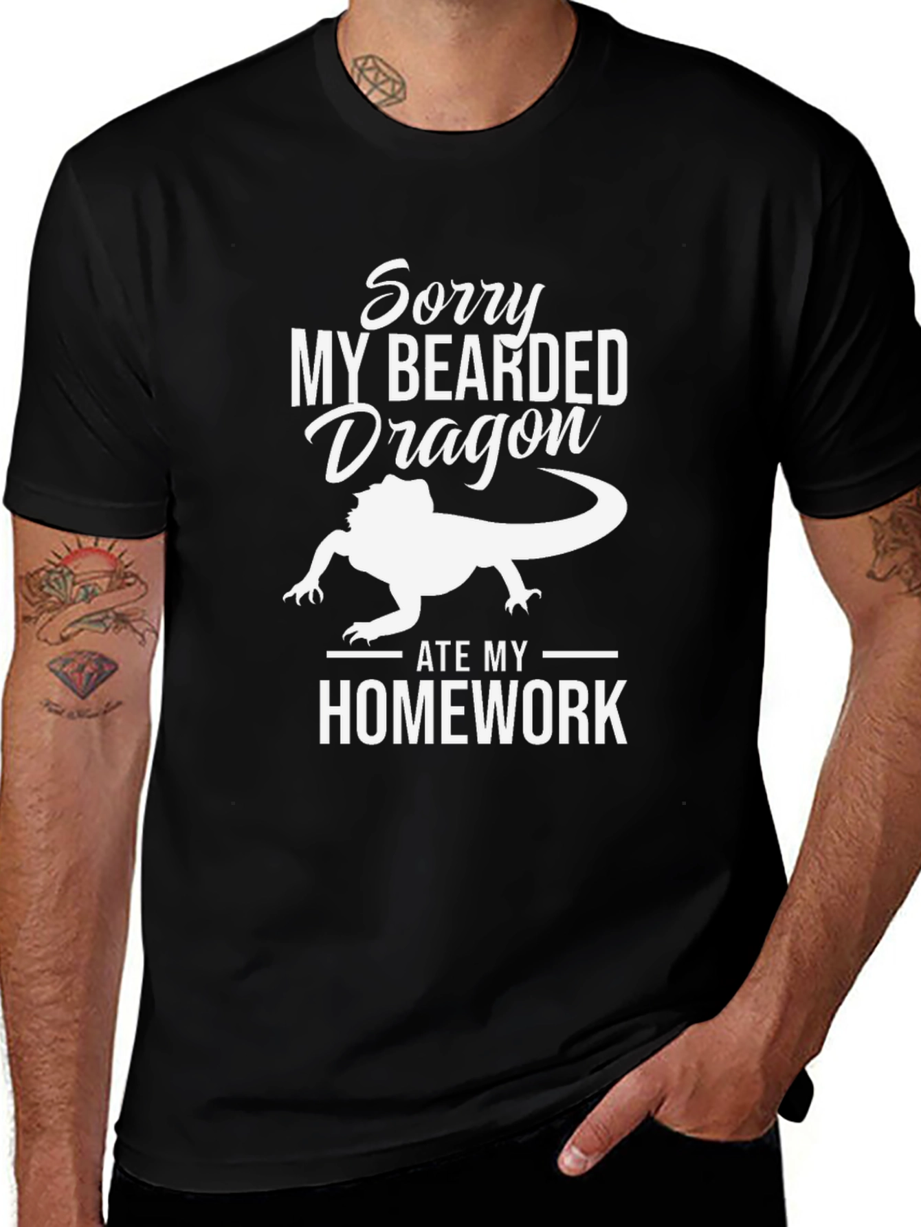 Variant 12 of Bearded Dragon Ate My Homework Funny T-Shirt