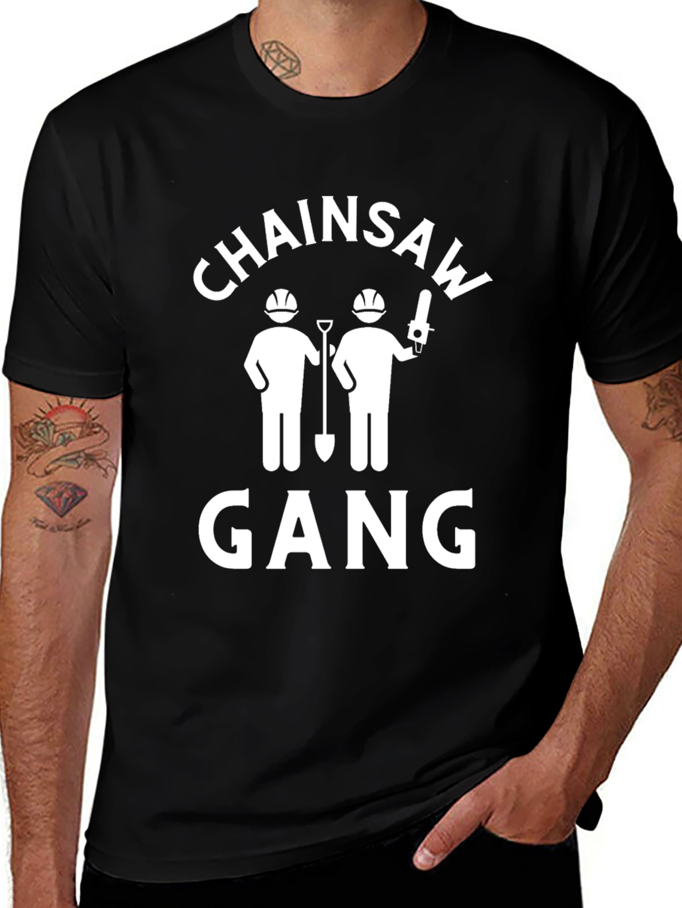 Chainsaw Gang T-Shirt - Black Crew Neck Tee