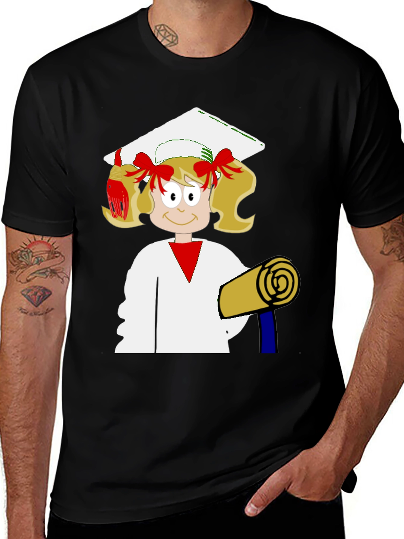Variant 8 of Graduation Girl Black T-Shirt