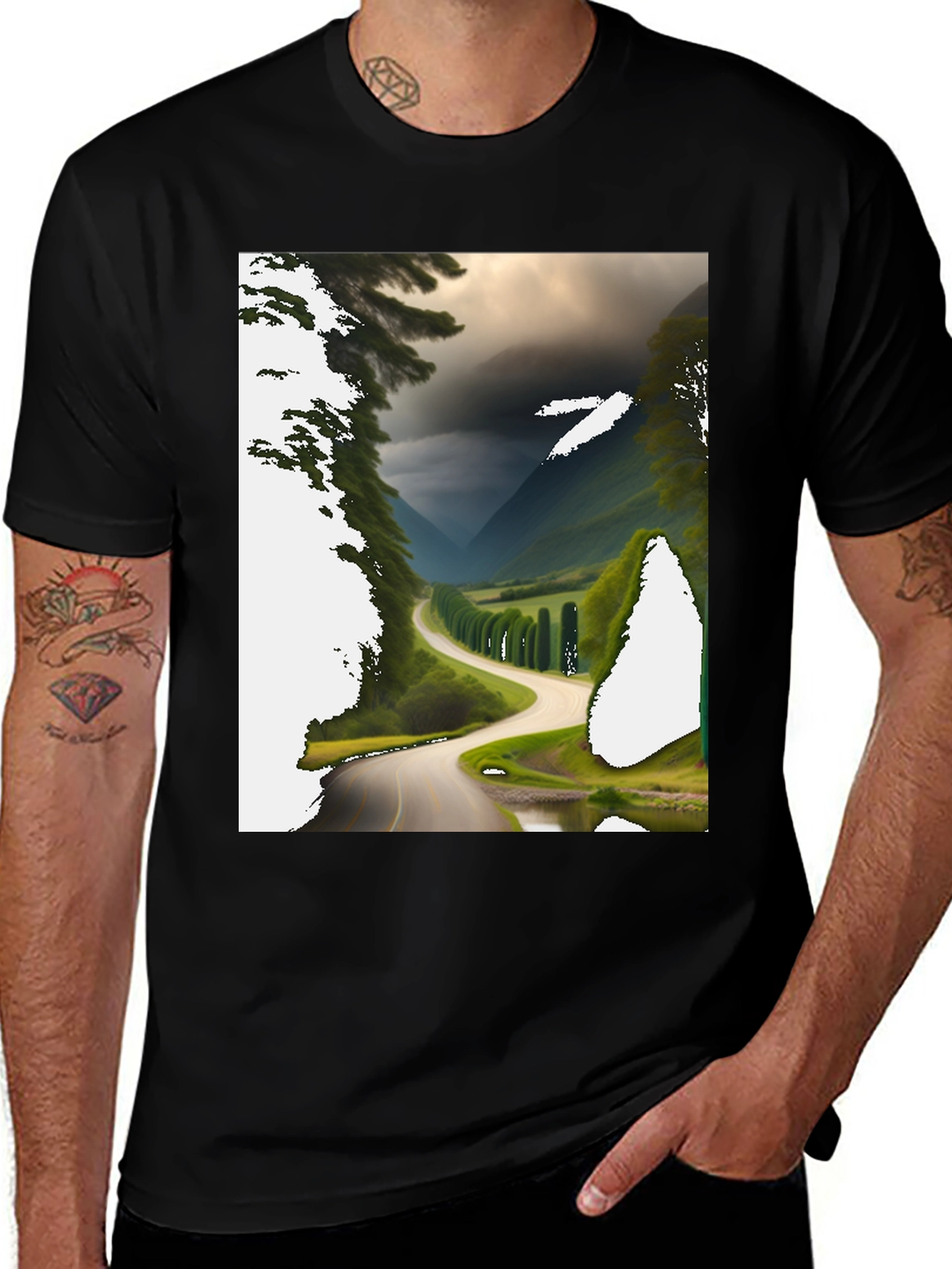 Variant 6 of Scenic Route Graphic Tee - Black