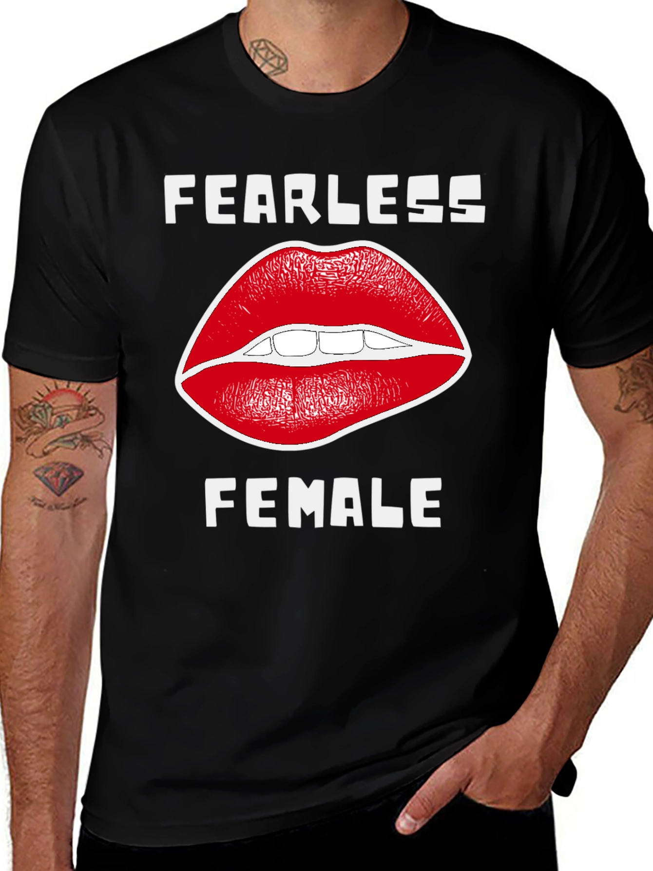Fearless Female T-Shirt with Lip Design