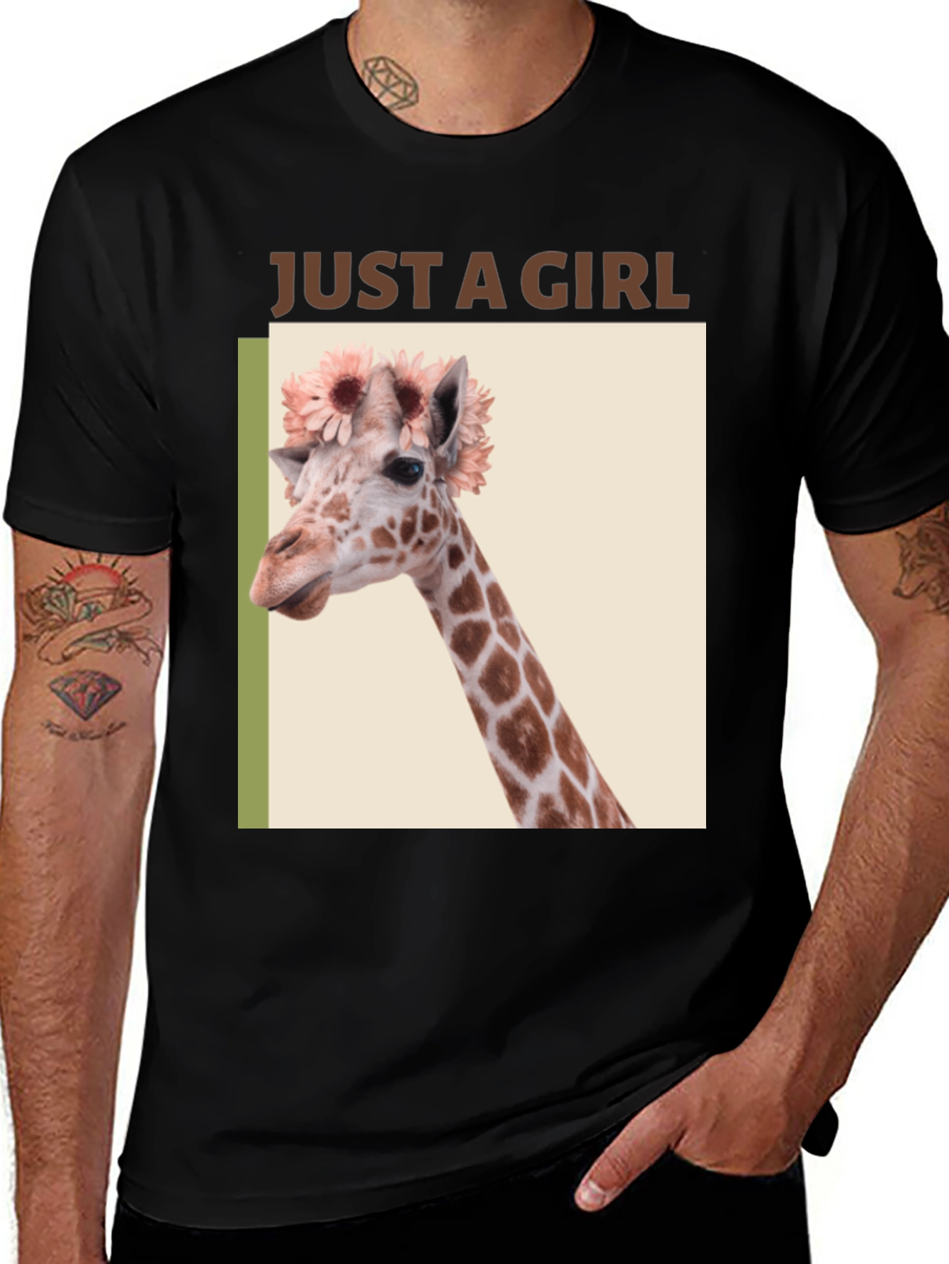 Variant 15 of Giraffe Flower Crown Graphic Tee