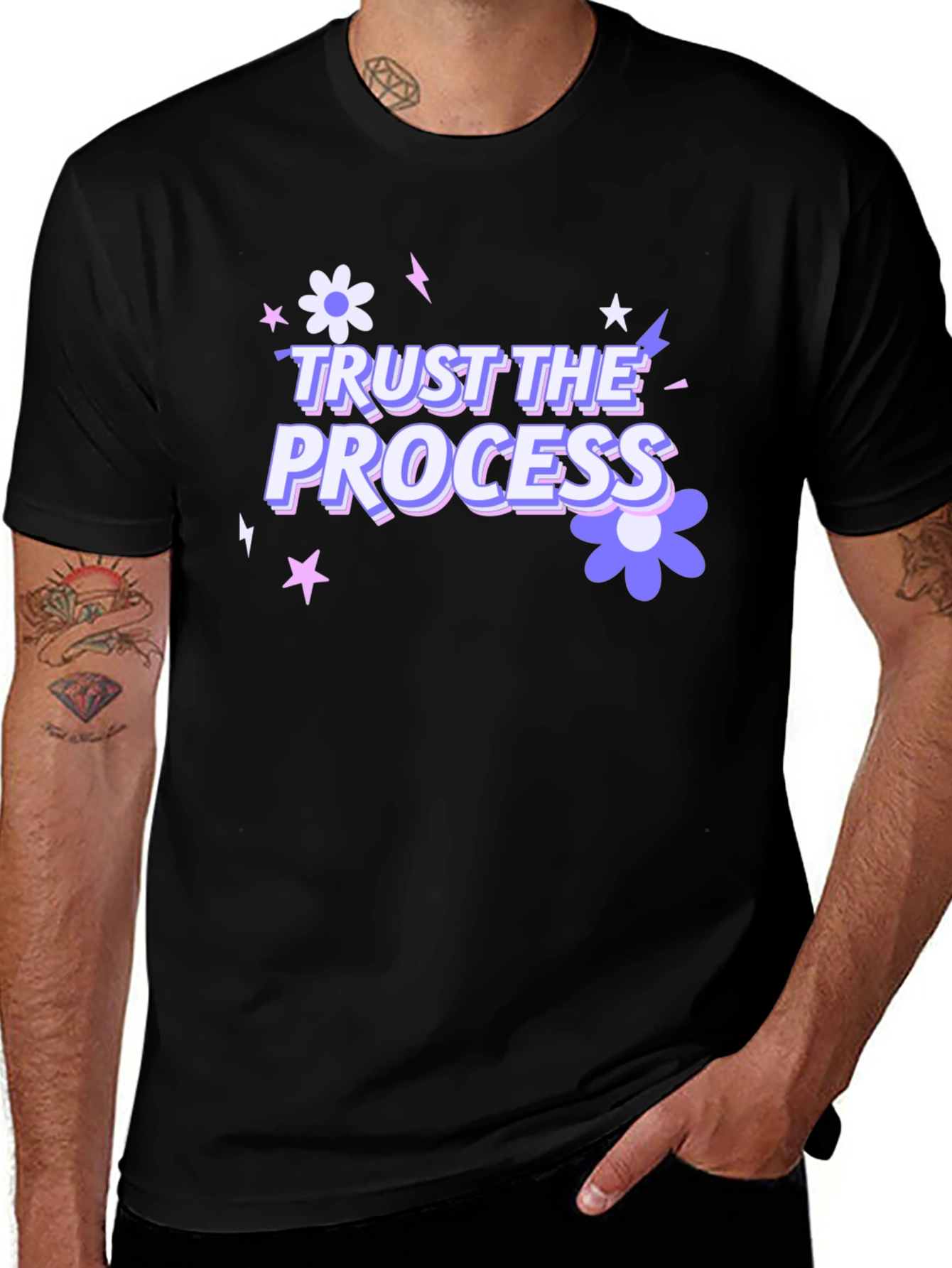Variant 17 of Trust The Process Graphic T-Shirt - Black