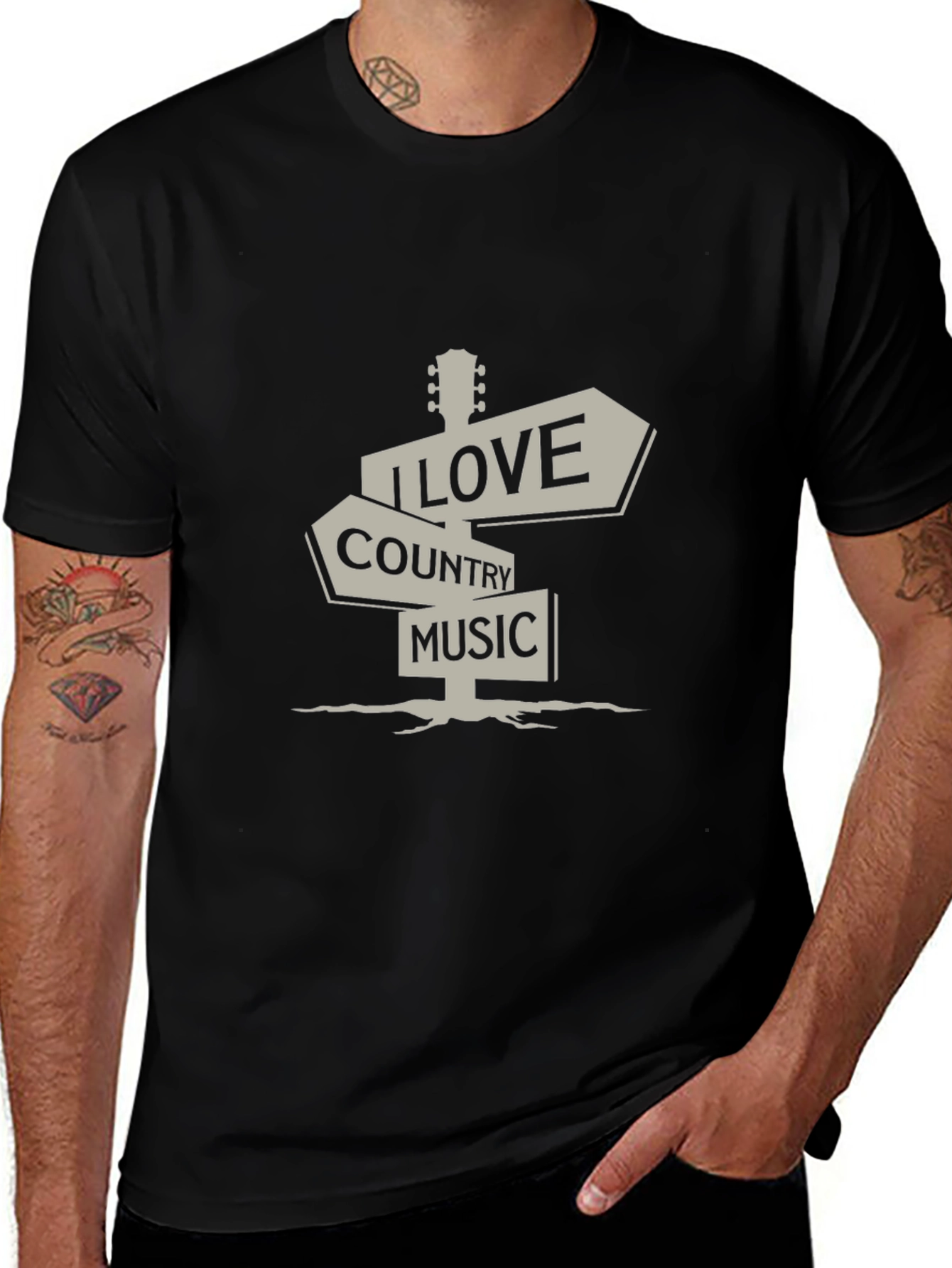 Variant 22 of Country Music T-Shirt - I Love Country Music Sign