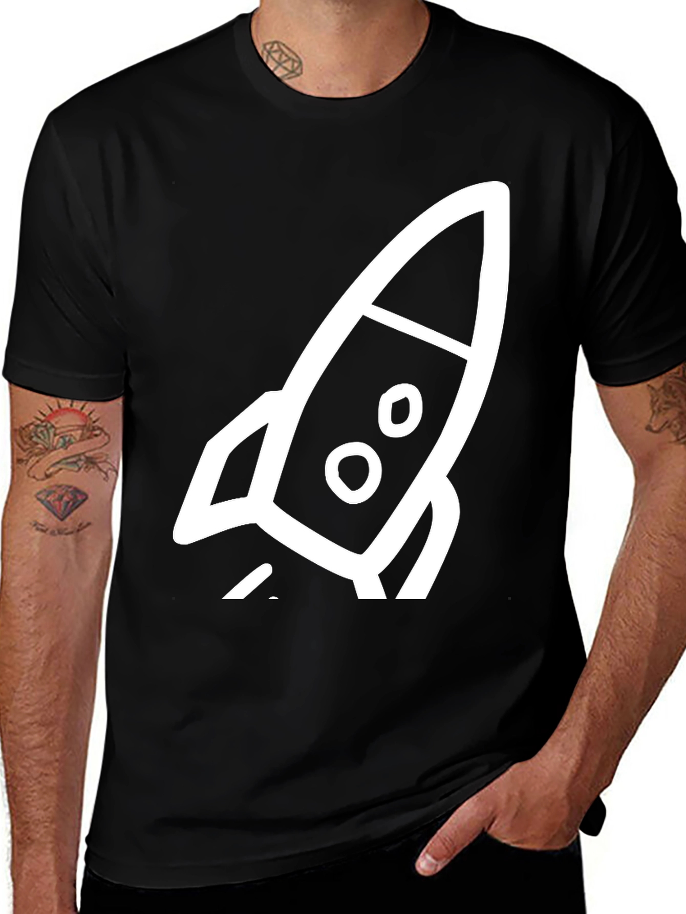 Variant 27 of Rocket Graphic Black T-Shirt