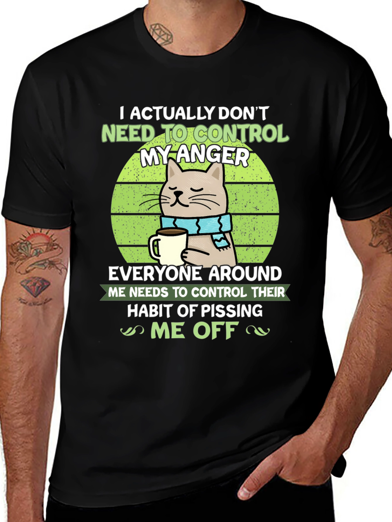 Variant 13 of Funny Cat Anger Control T-Shirt