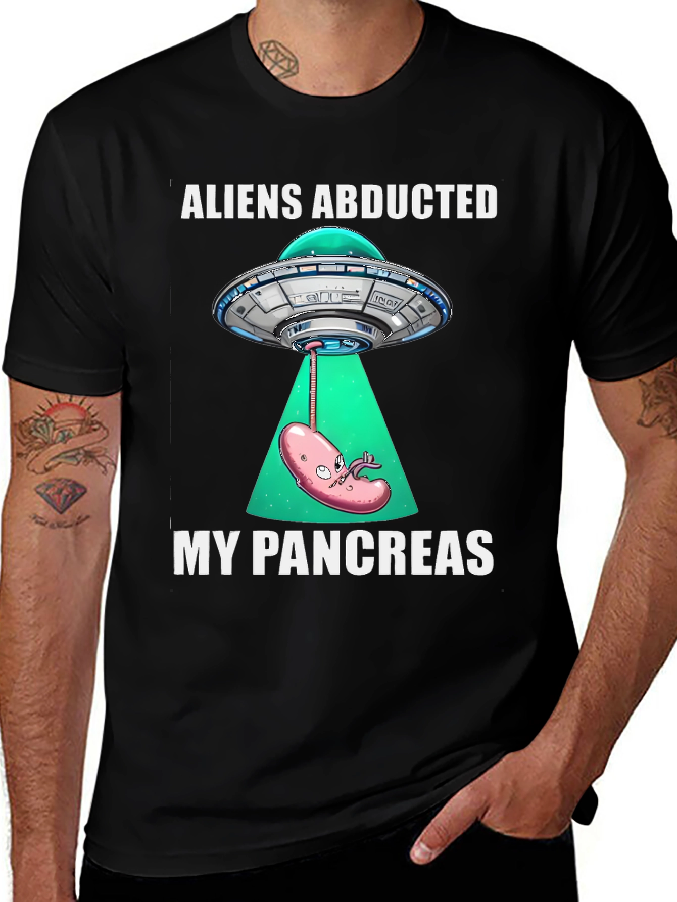 Variant 15 of Aliens Abducted My Pancreas Graphic T-Shirt