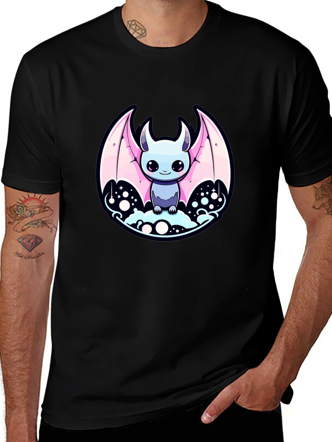 Variant 7 of Cute Cartoon Bat Graphic Tee