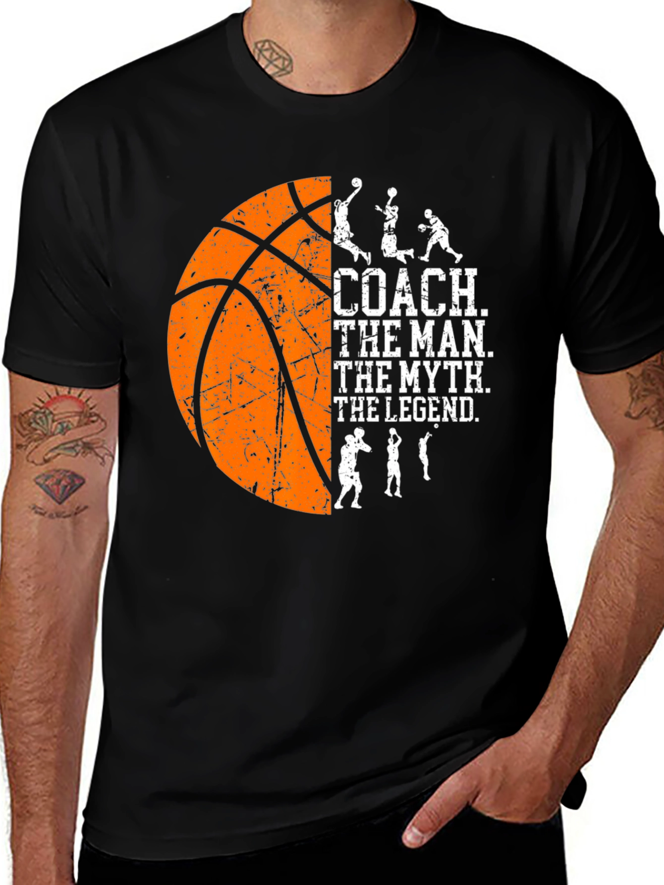 Black Basketball Coach Graphic Tee main image