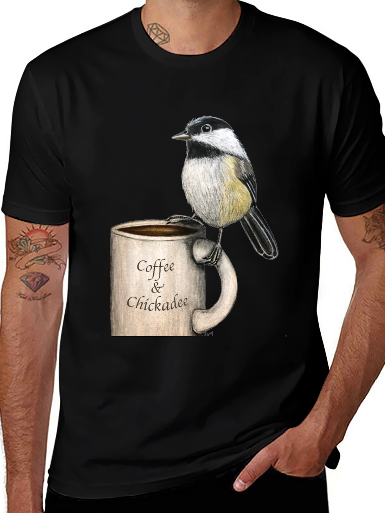 Variant 13 of Coffee & Chickadee Graphic T-Shirt