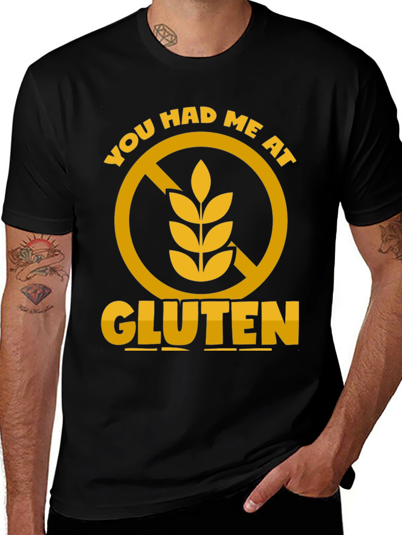 Variant 10 of You Had Me At Gluten T-Shirt - Black