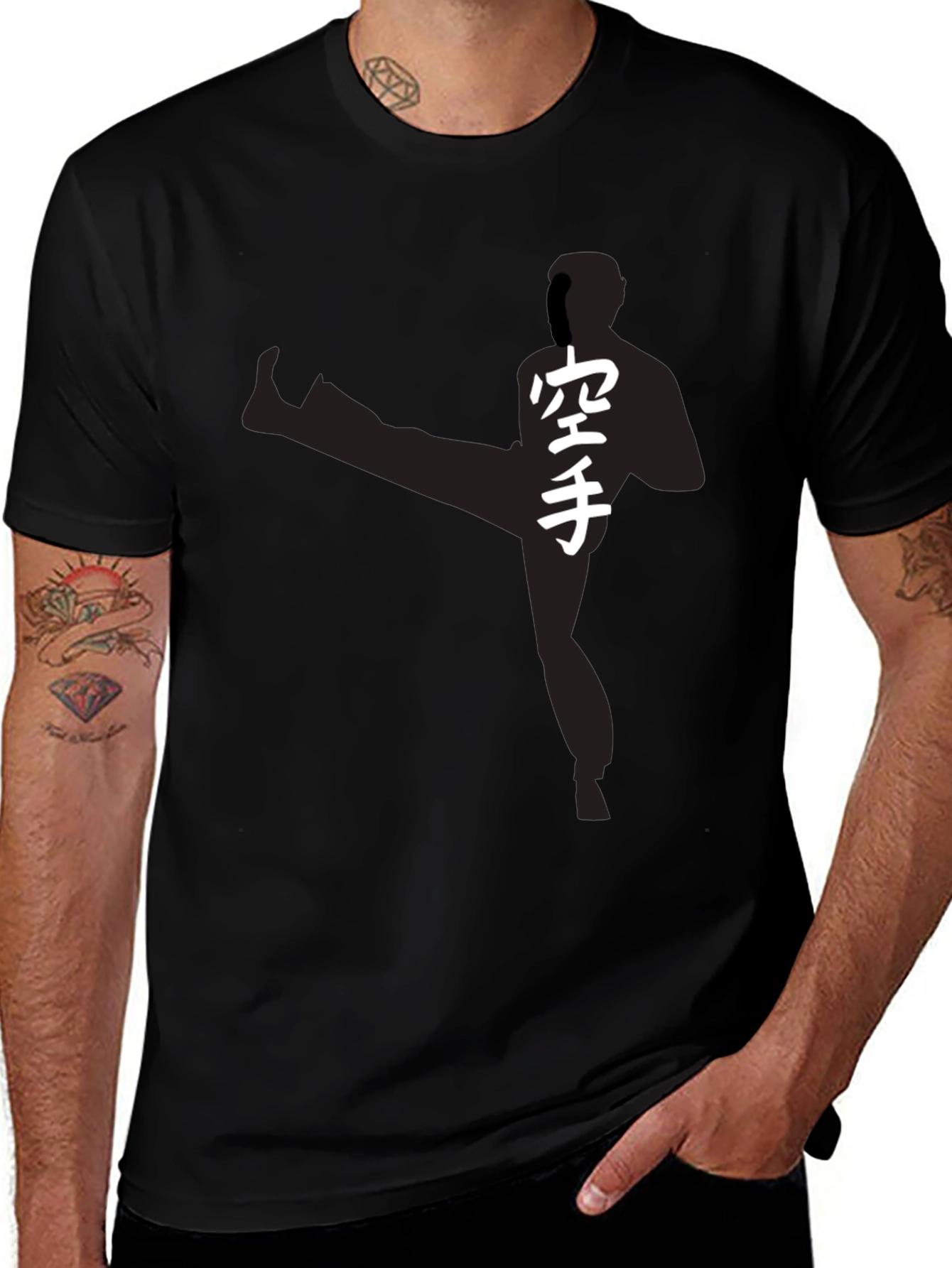 Variant 16 of Karate Silhouette Graphic Tee - Martial Arts Style