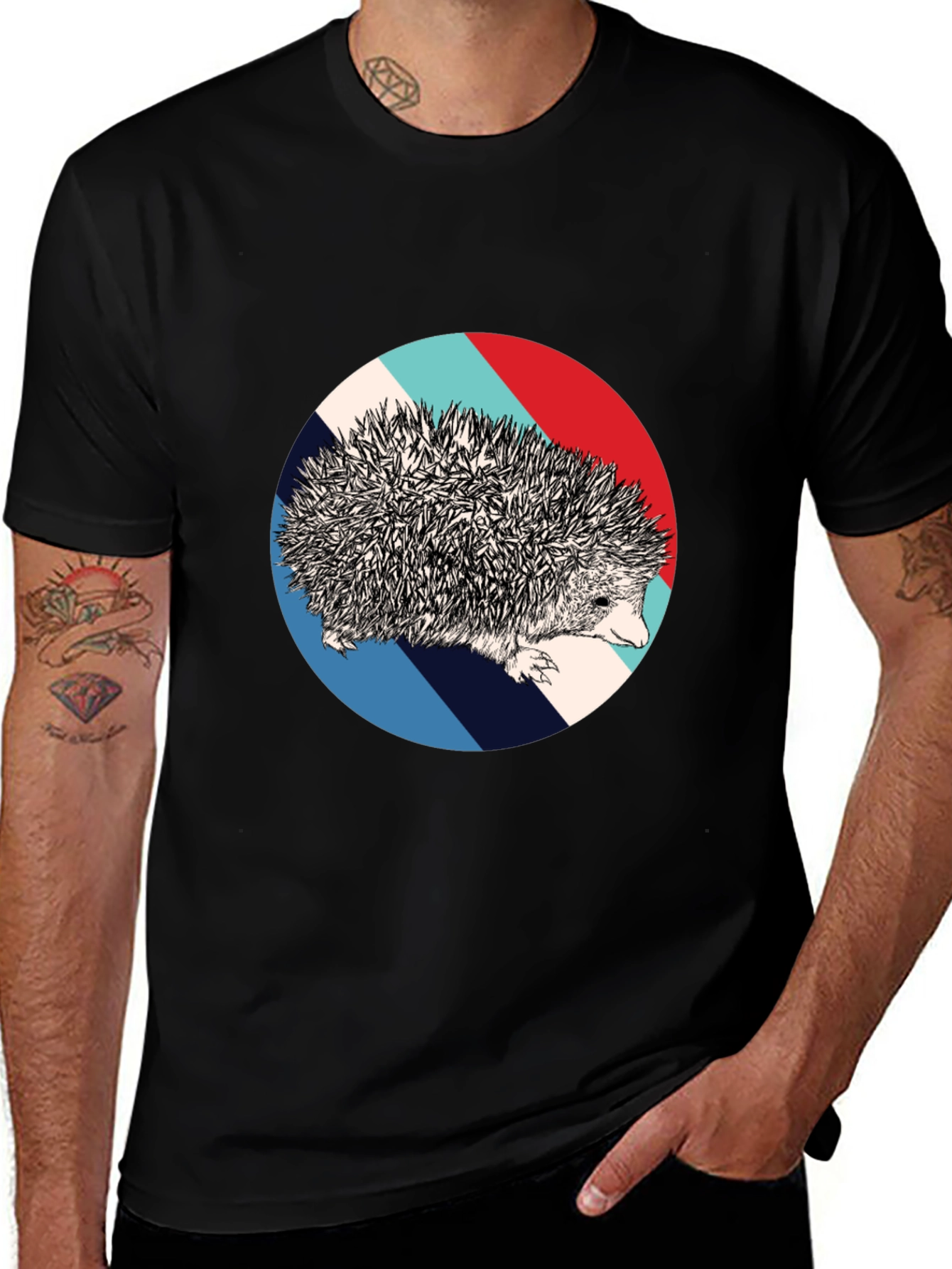 Variant 19 of Hedgehog Circle Graphic Tee - Unique Design