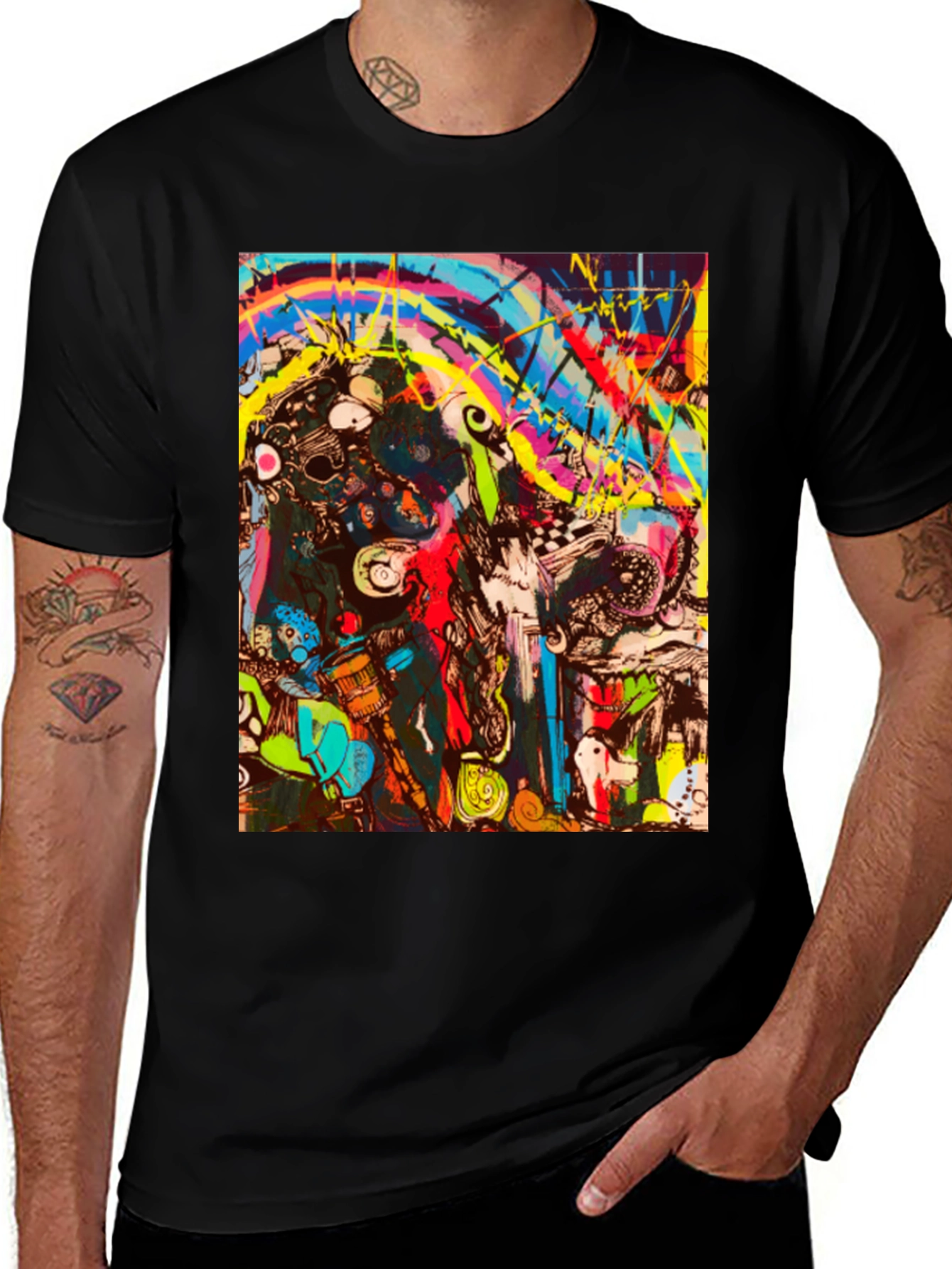 Variant 9 of Abstract Art Graphic T-Shirt - Vivid Colorful Design