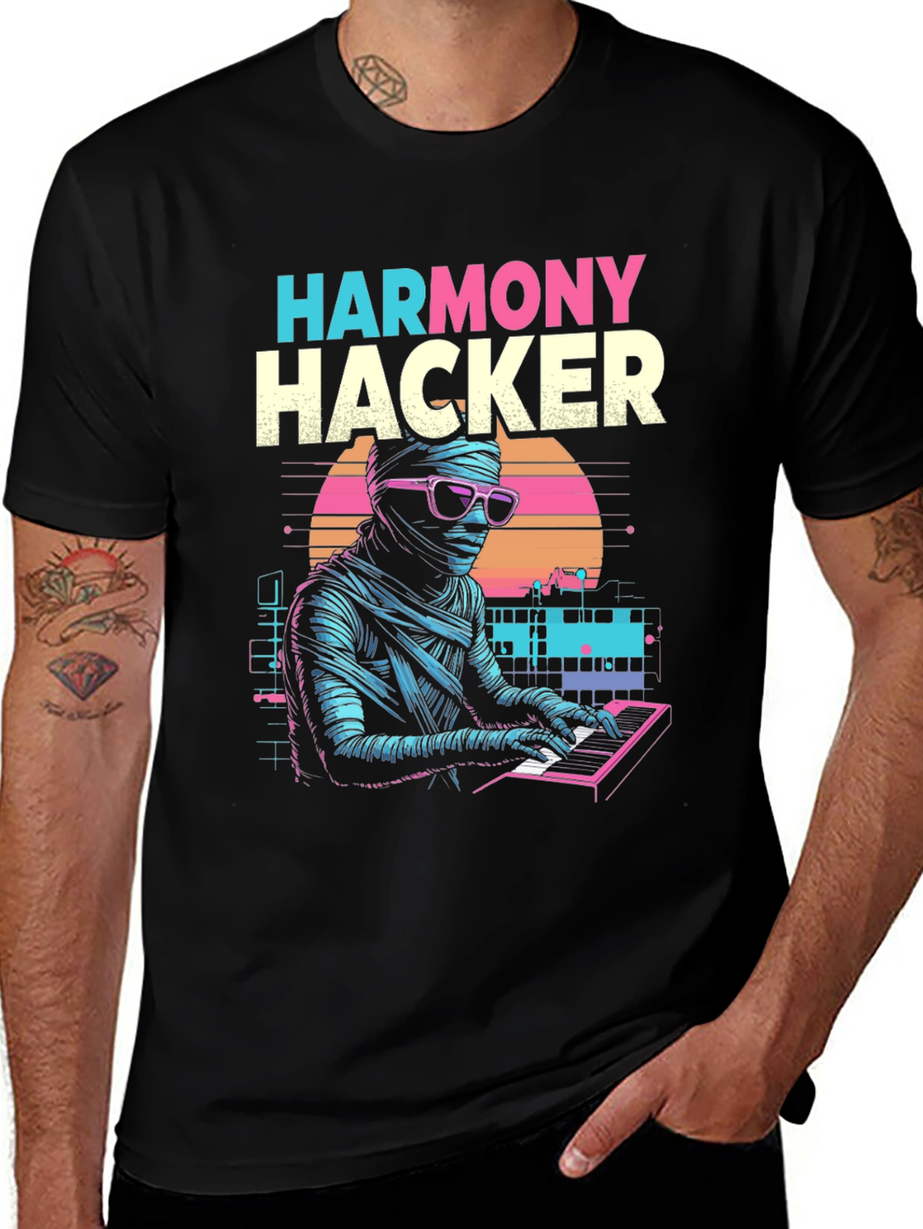 Variant 9 of Harmony Hacker Retro T-Shirt