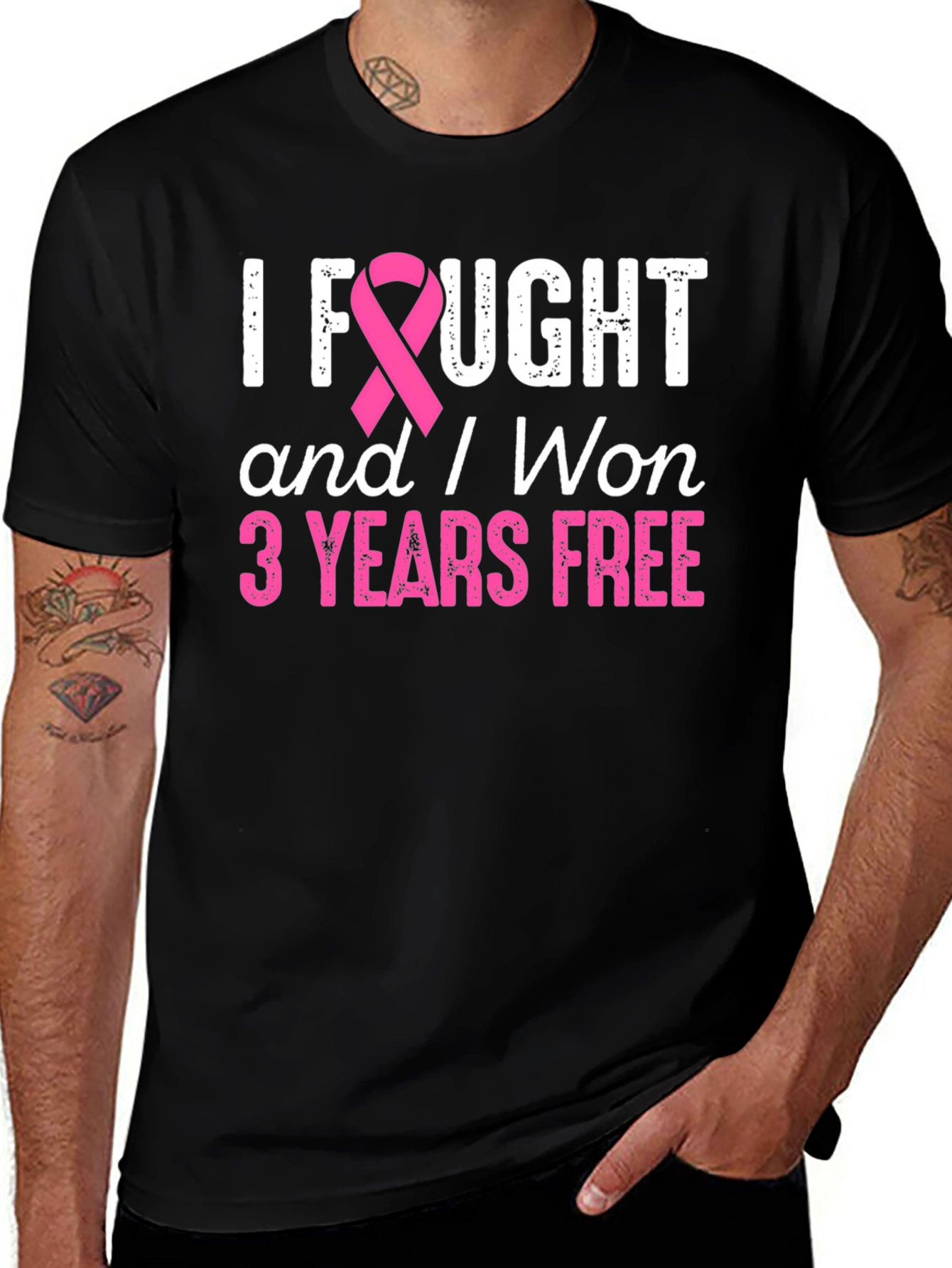 Variant 3 of I Fought and I Won Breast Cancer Awareness T-Shirt