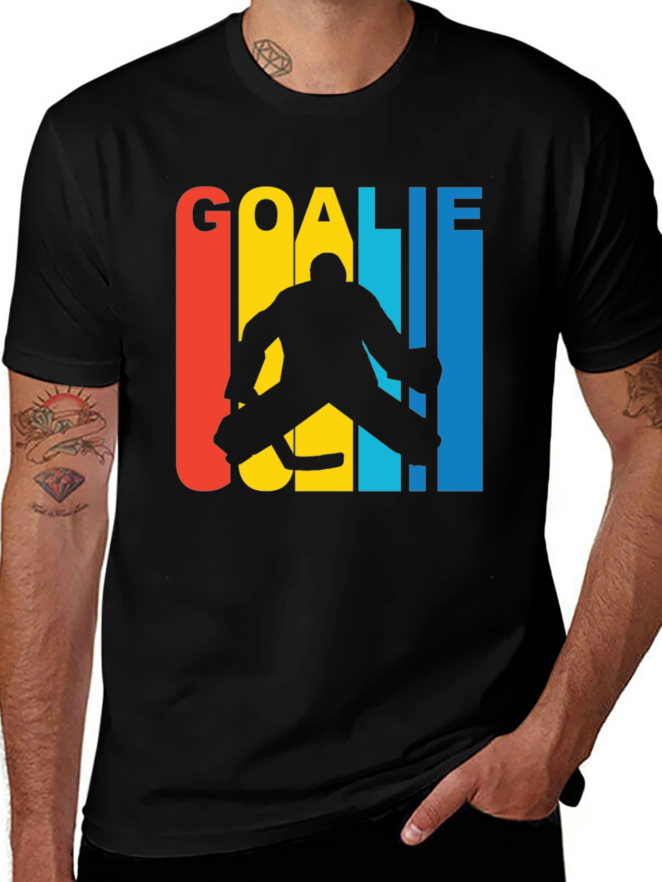 Variant 12 of Retro Hockey Goalie Graphic T-Shirt