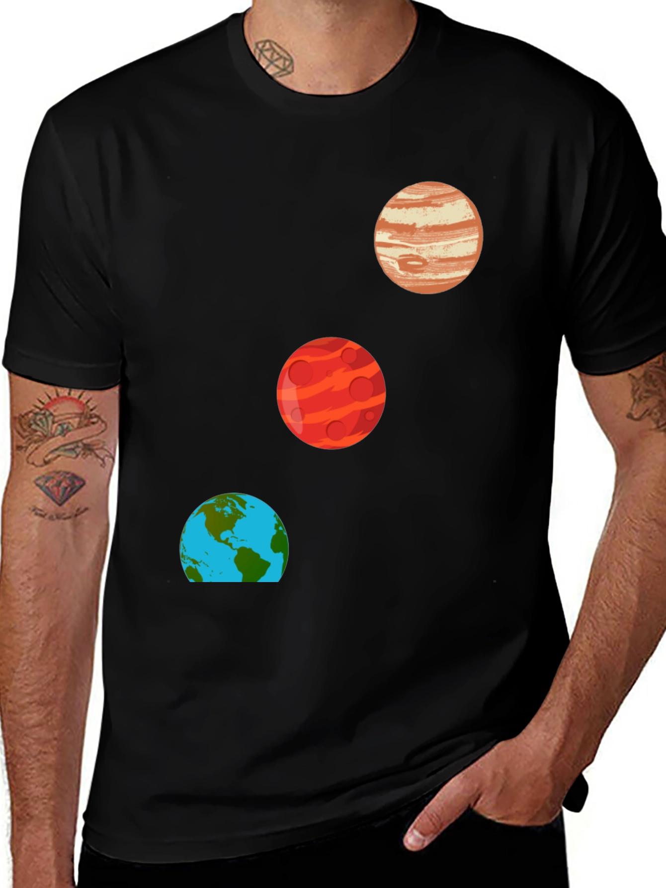 Black Planet T-Shirt - Space Design main image