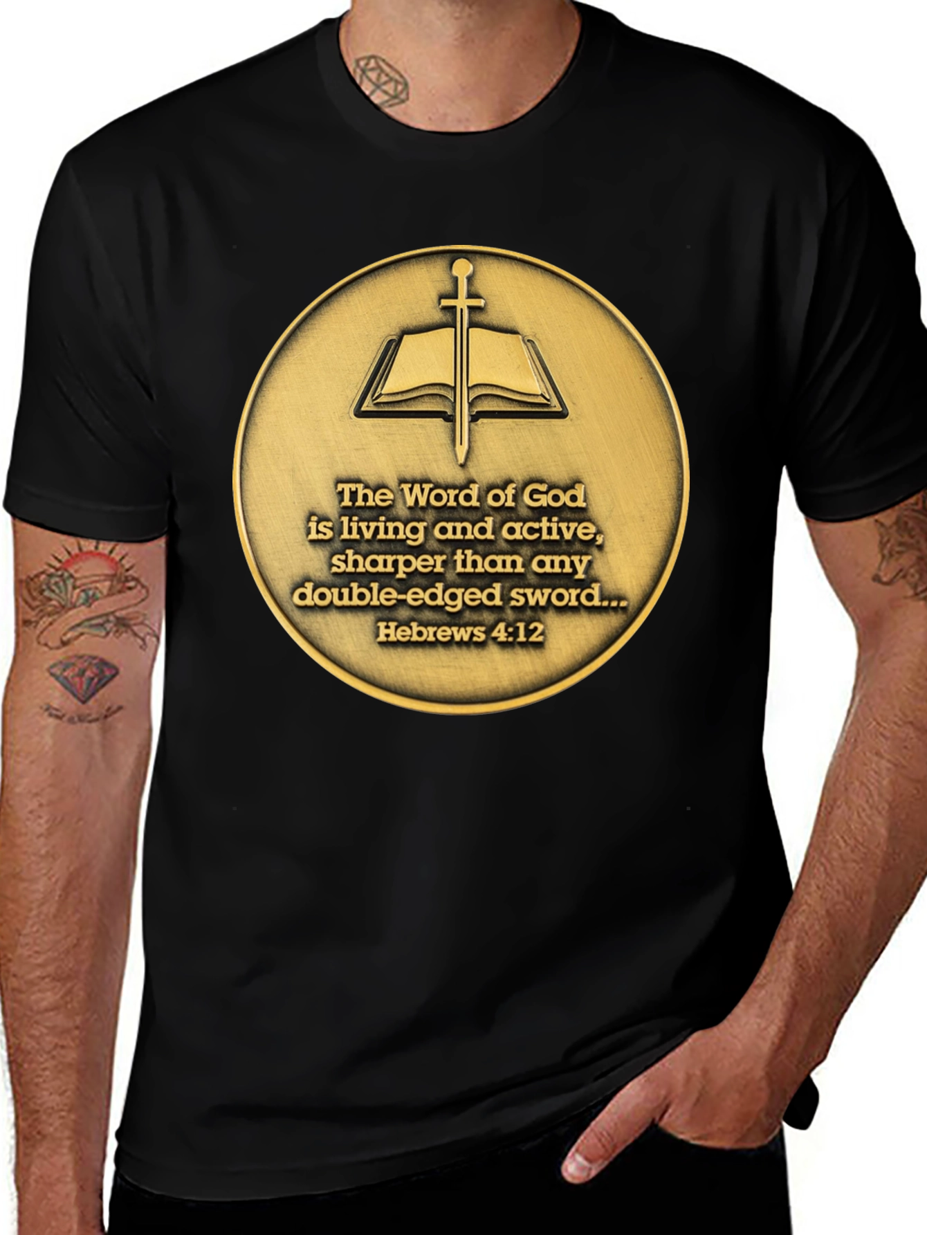 Variant 3 of Word of God T-Shirt - Hebrews 4:12 - Religious Tee