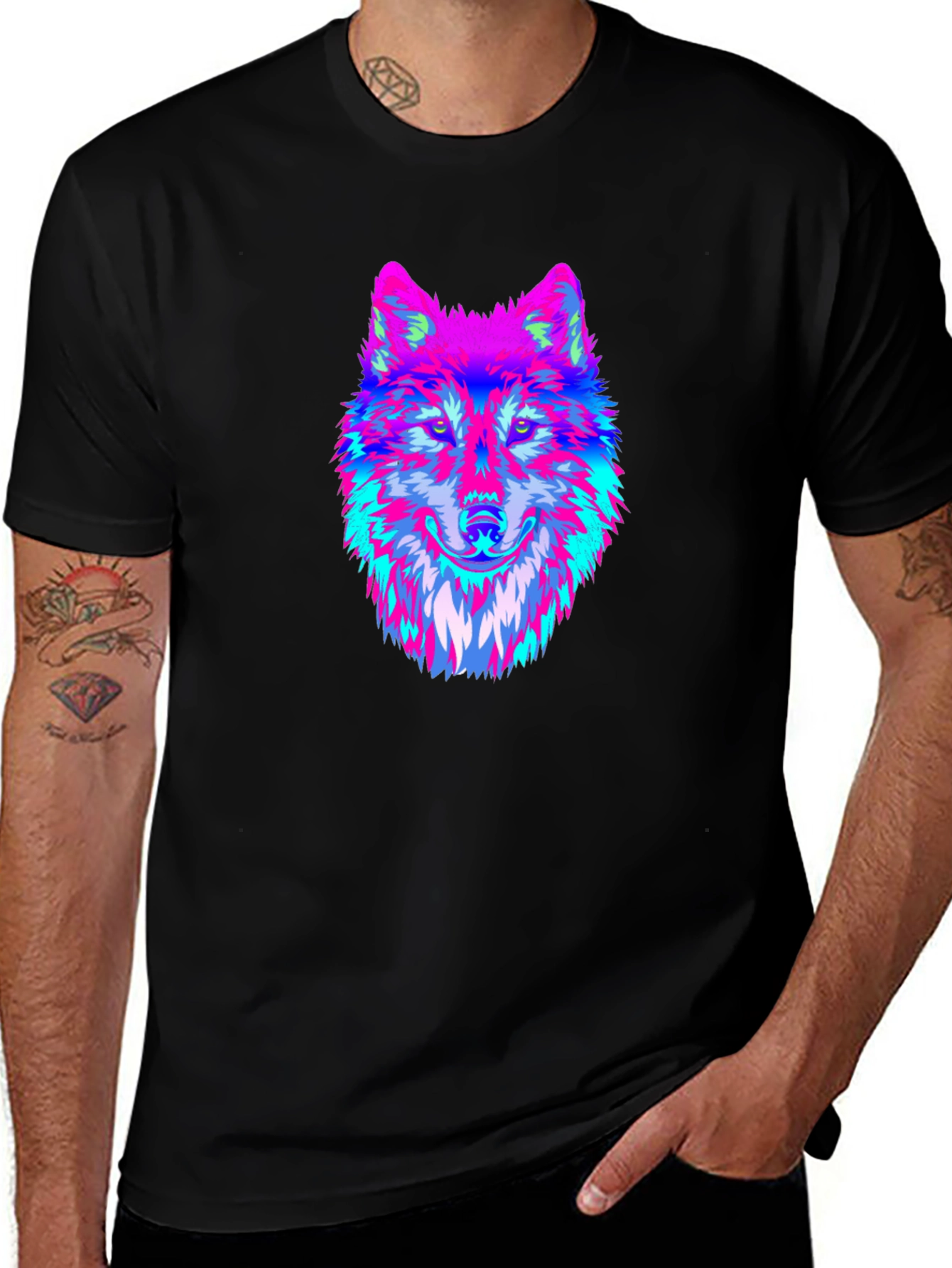Variant 24 of Neon Wolf Graphic Tee - Cool & Unique