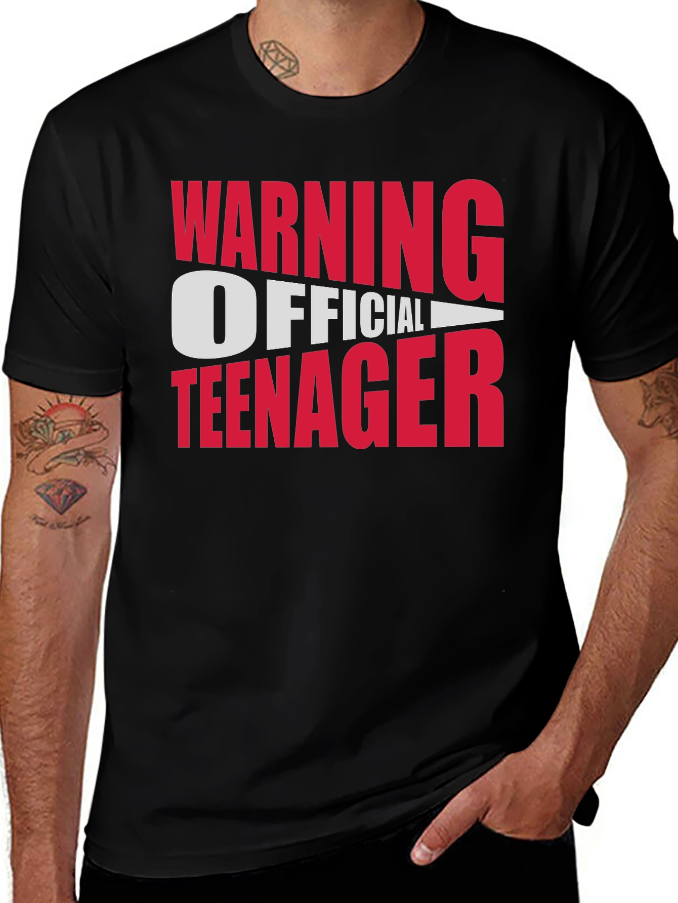 Warning Official Teenager T-Shirt - Black