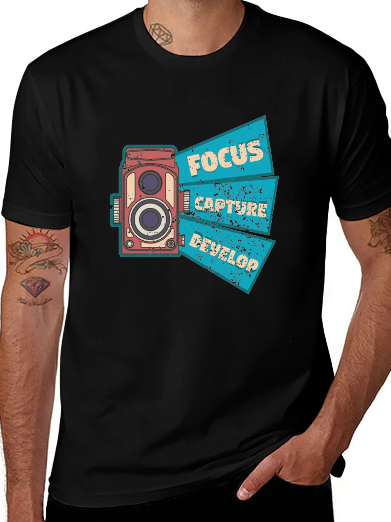 Variant 15 of Vintage Camera Graphic T-Shirt - Focus, Capture, Develop
