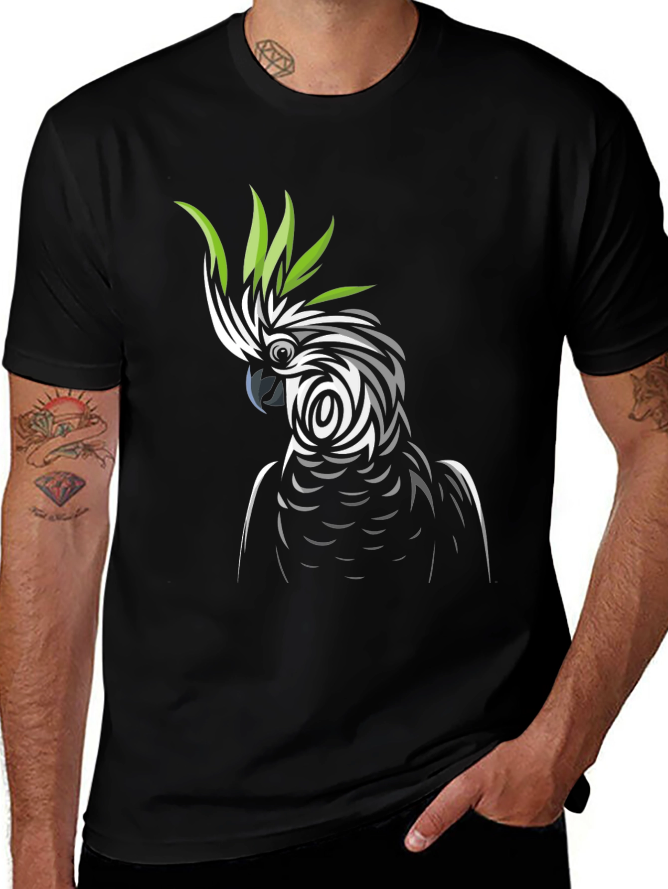 Variant 9 of Cockatoo Graphic Print T-Shirt - Stylish Bird Tee