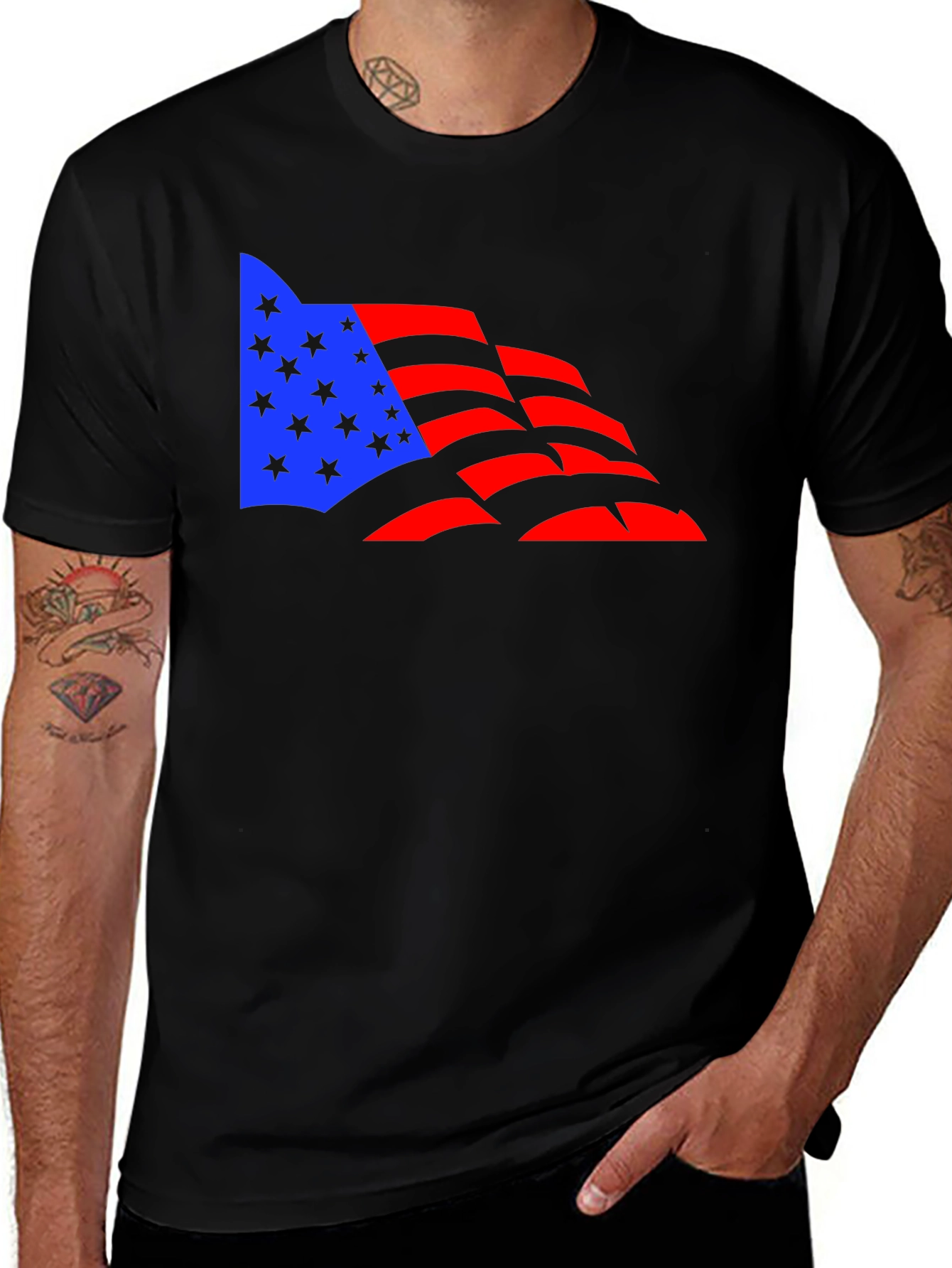Variant 24 of American Flag Graphic Tee - Patriotic Design