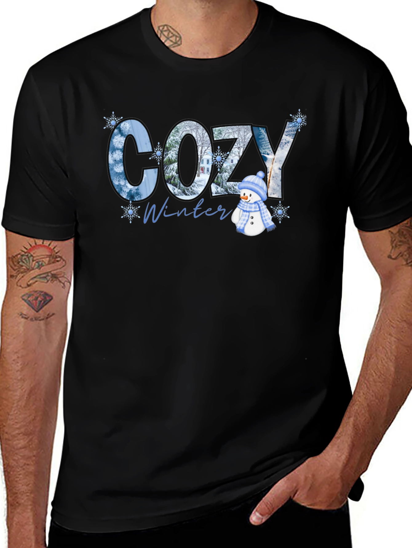 Variant 10 of Cozy Winter Black T-Shirt