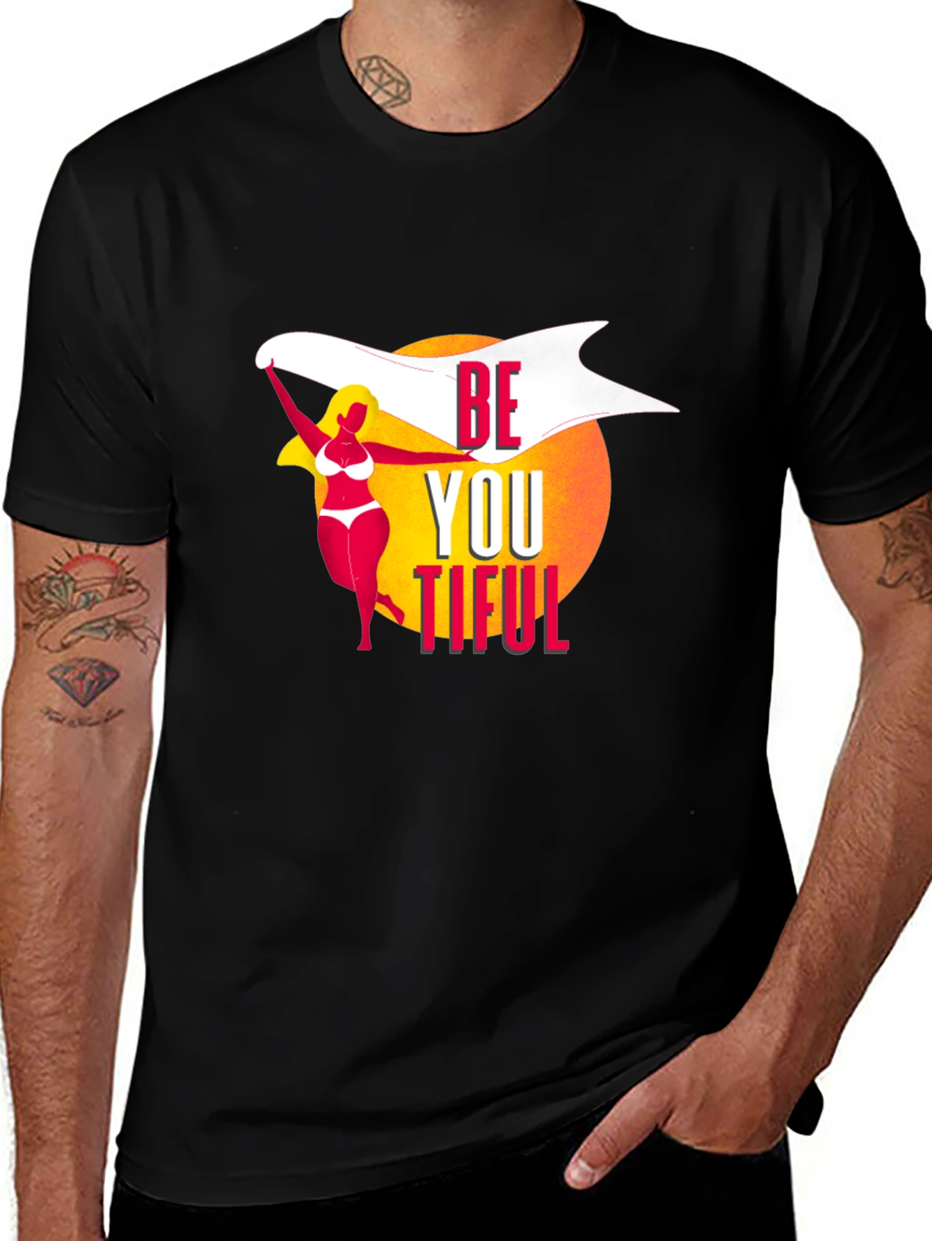 Variant 25 of Be You Tiful Graphic T-Shirt - Black