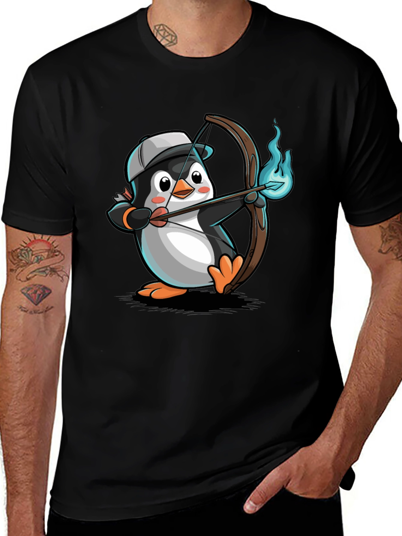 Variant 17 of Archer Penguin Graphic T-Shirt