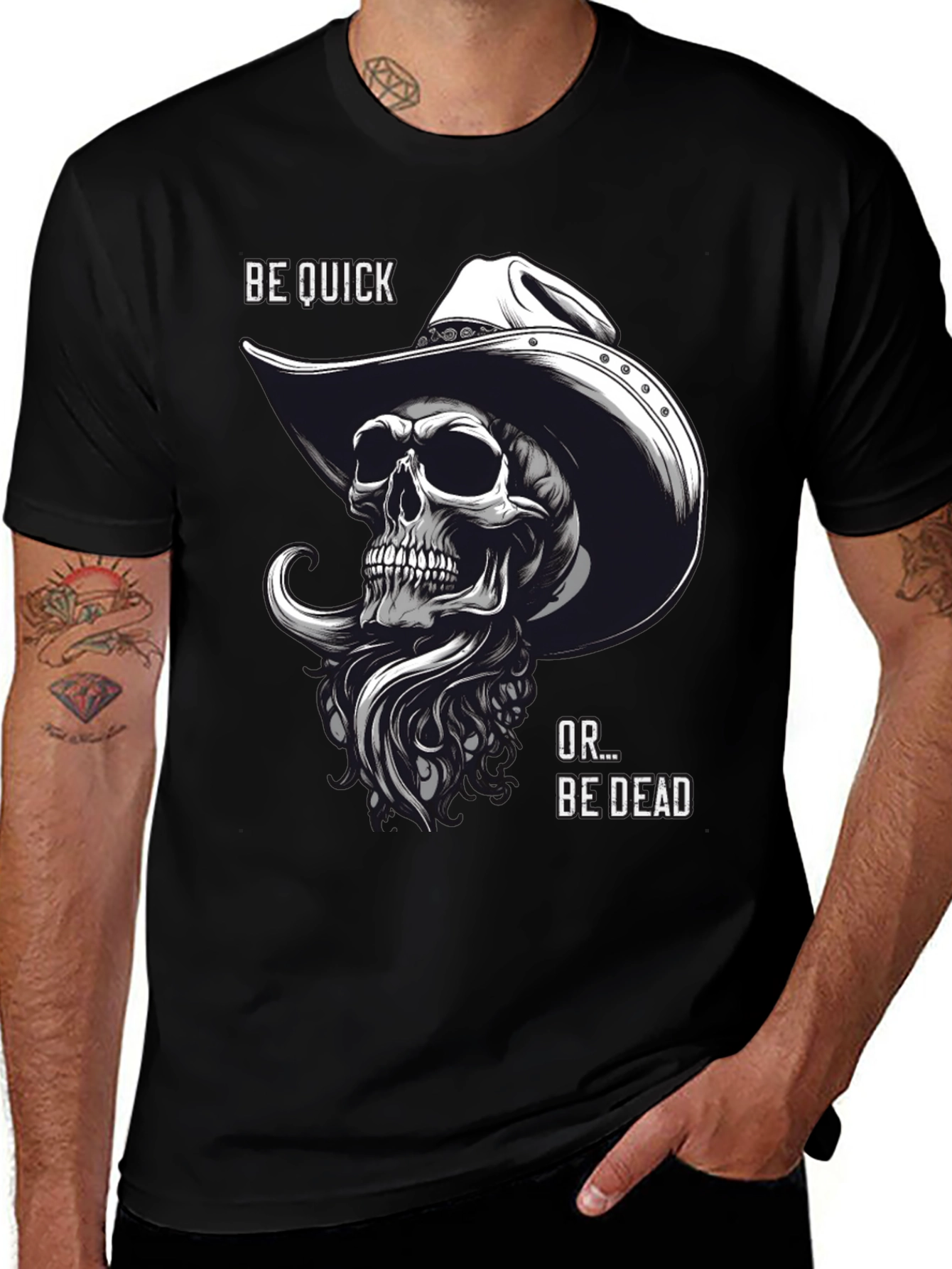 Variant 5 of Be Quick or Be Dead Skull Graphic T-Shirt