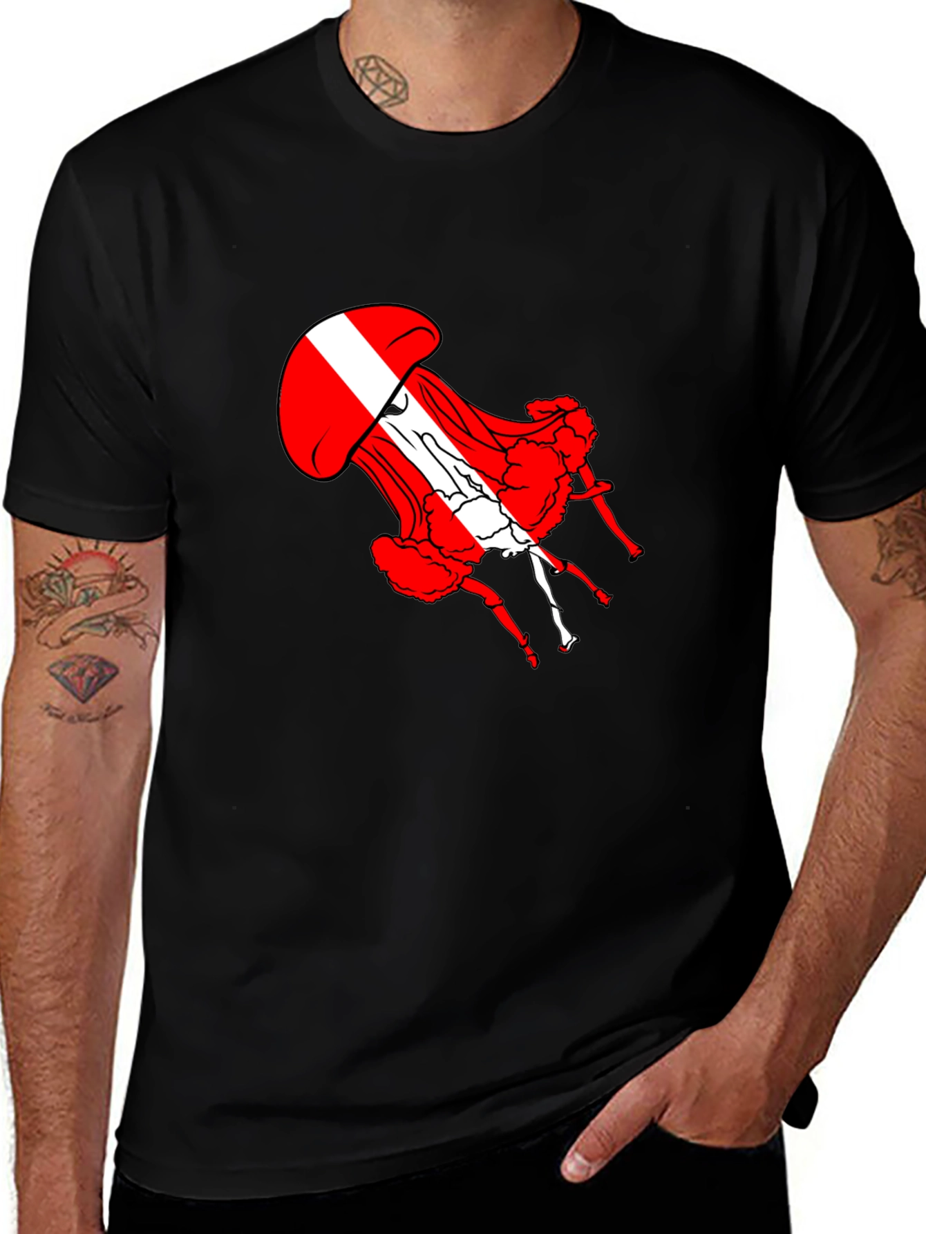 Red Jellyfish Graphic Tee - Unique Design
