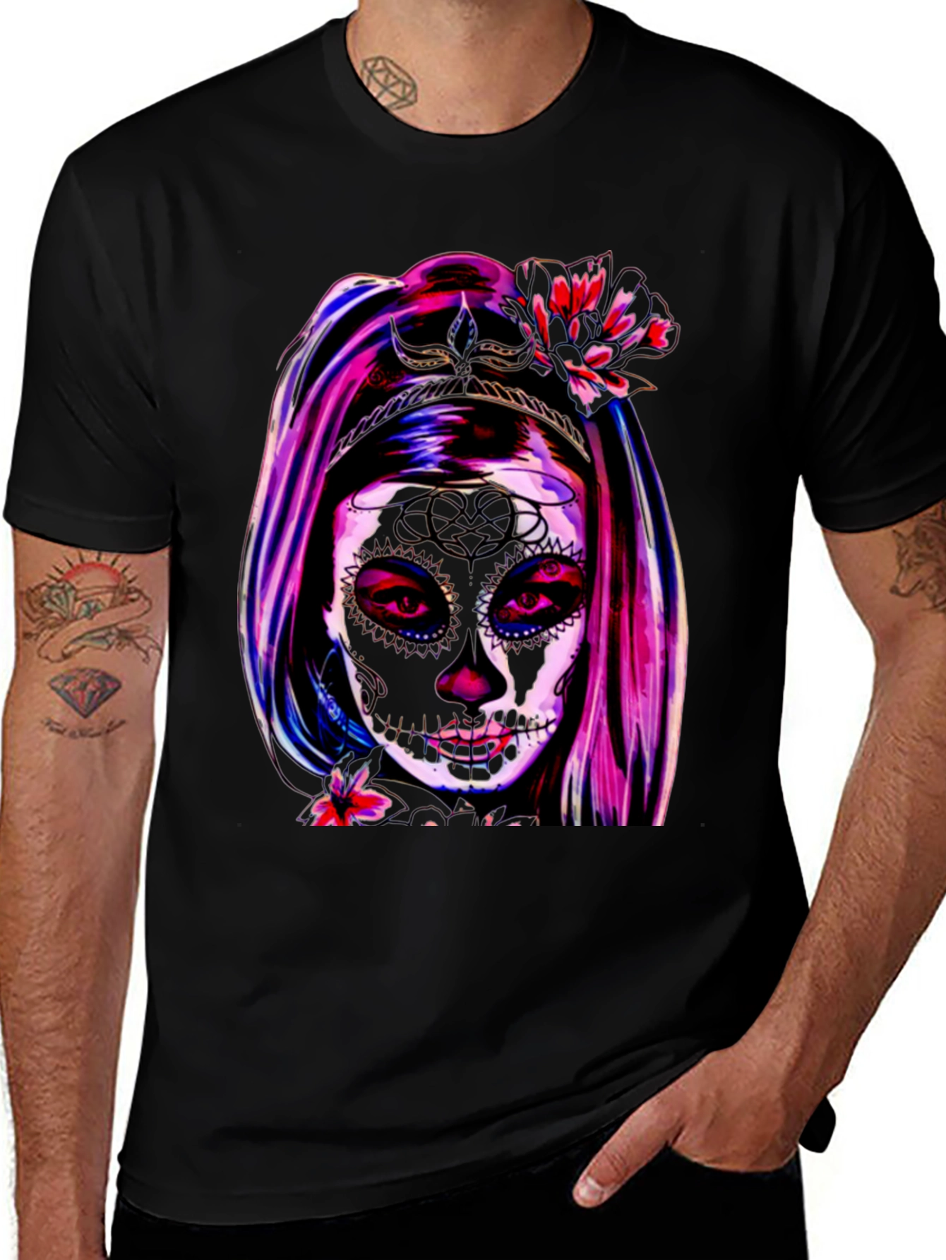 Variant 12 of Sugar Skull Girl T-Shirt - Day of the Dead