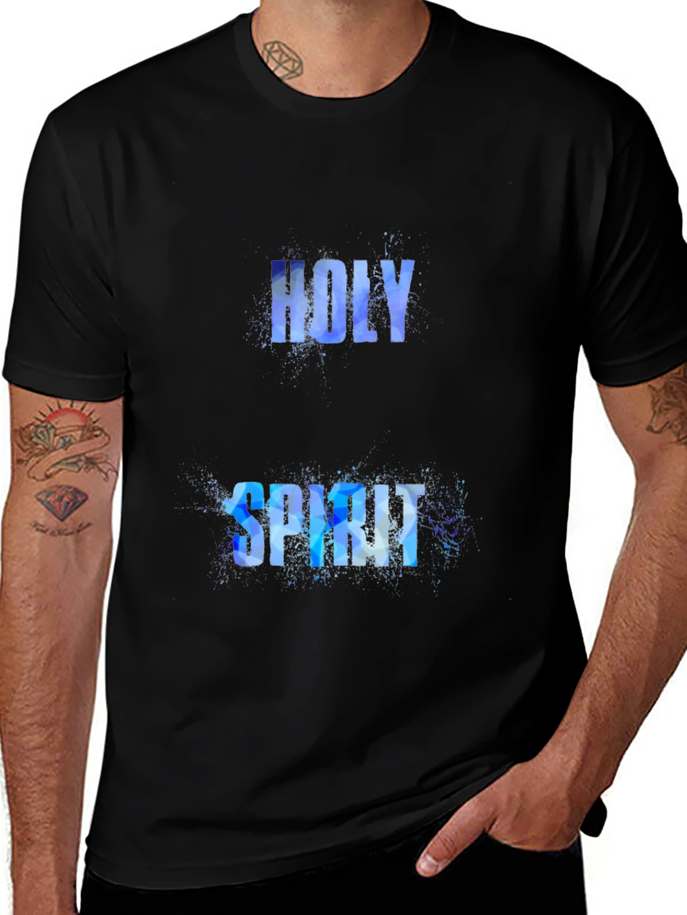 Variant 25 of Holy Spirit Graphic Print Black T-Shirt