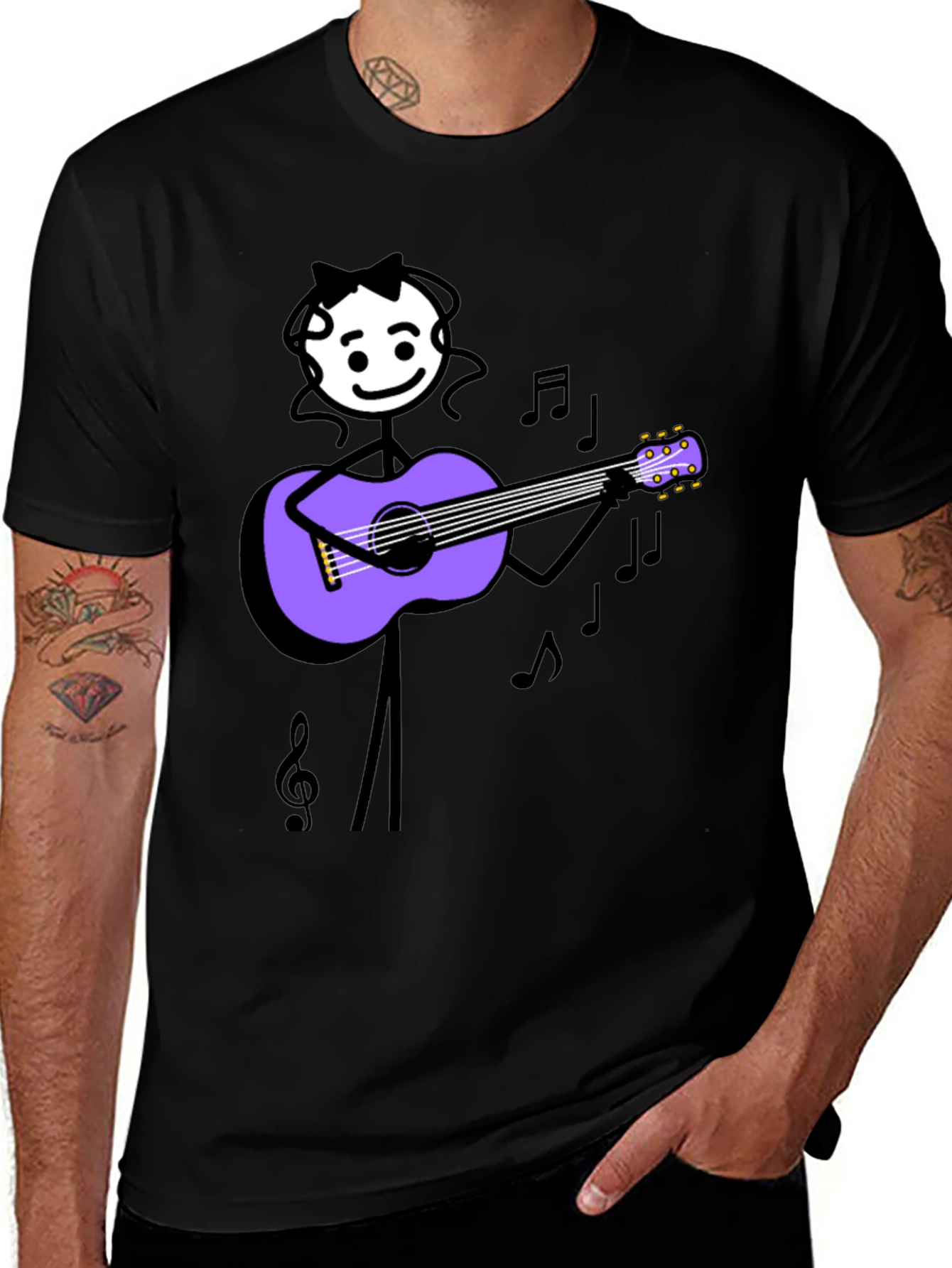 Variant 27 of Stick Figure Musician Graphic Tee