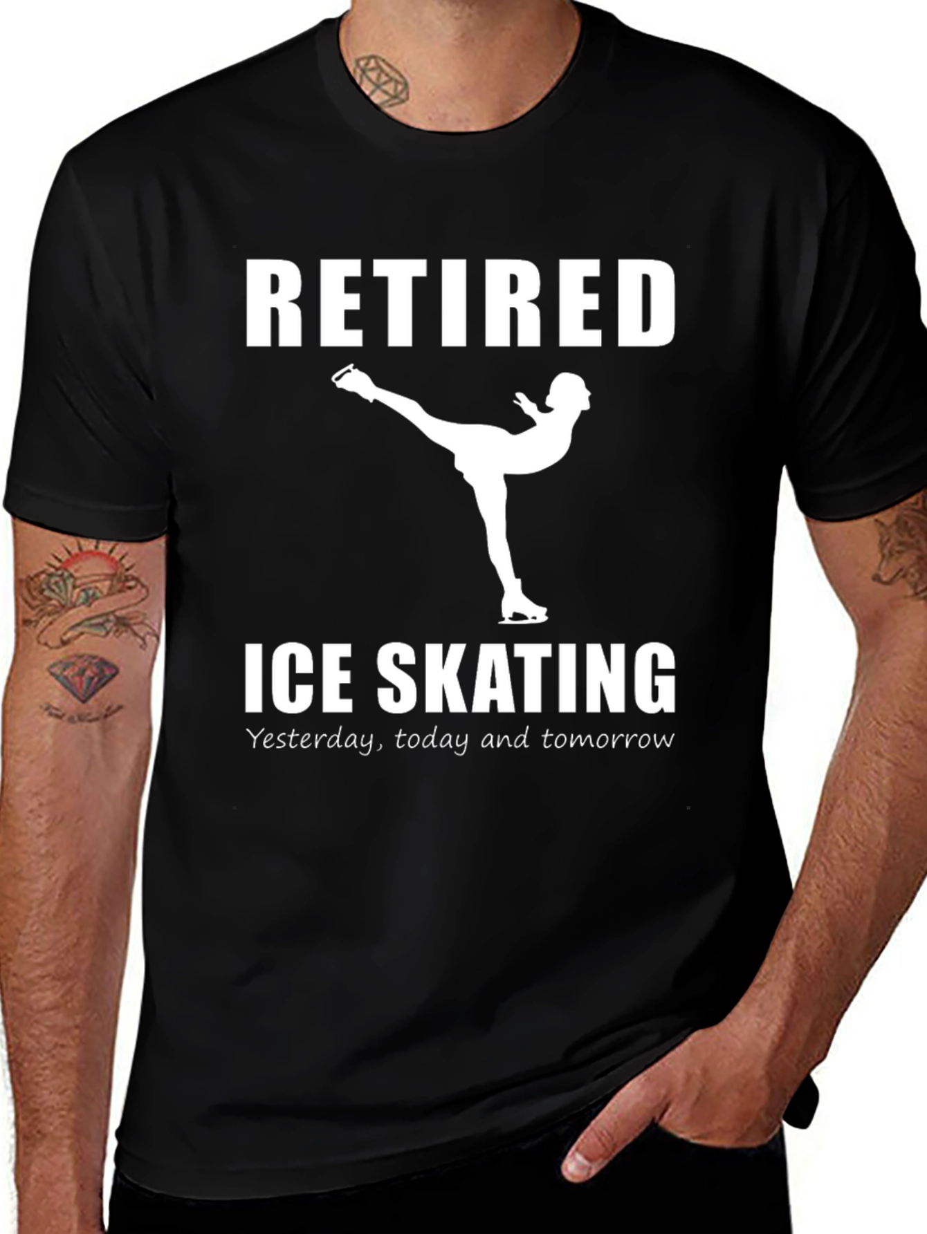 Variant 17 of Retired Ice Skating T-Shirt - Yesterday, Today, Tomorrow