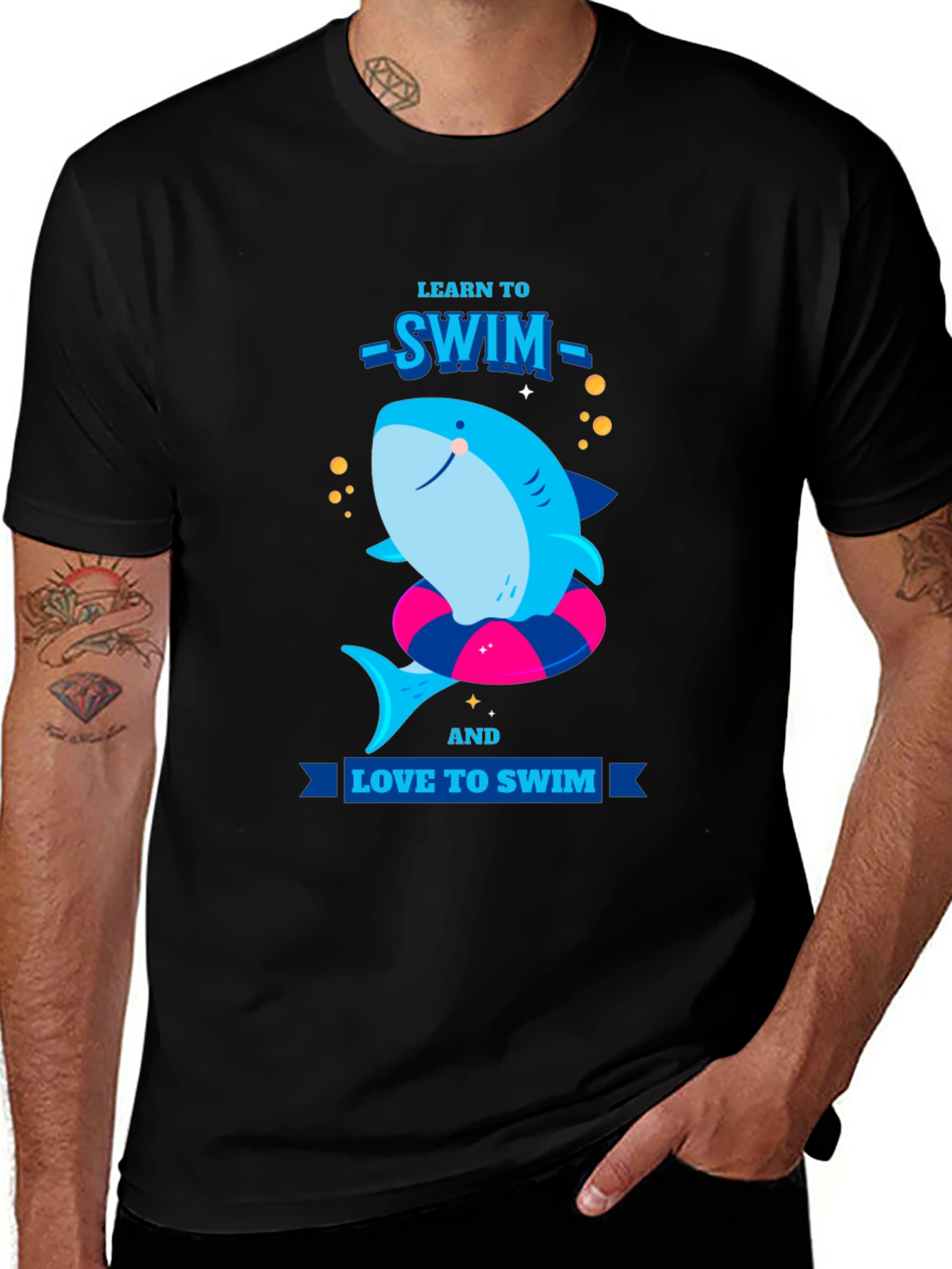 Variant 8 of Learn to Swim Shark Graphic T-Shirt