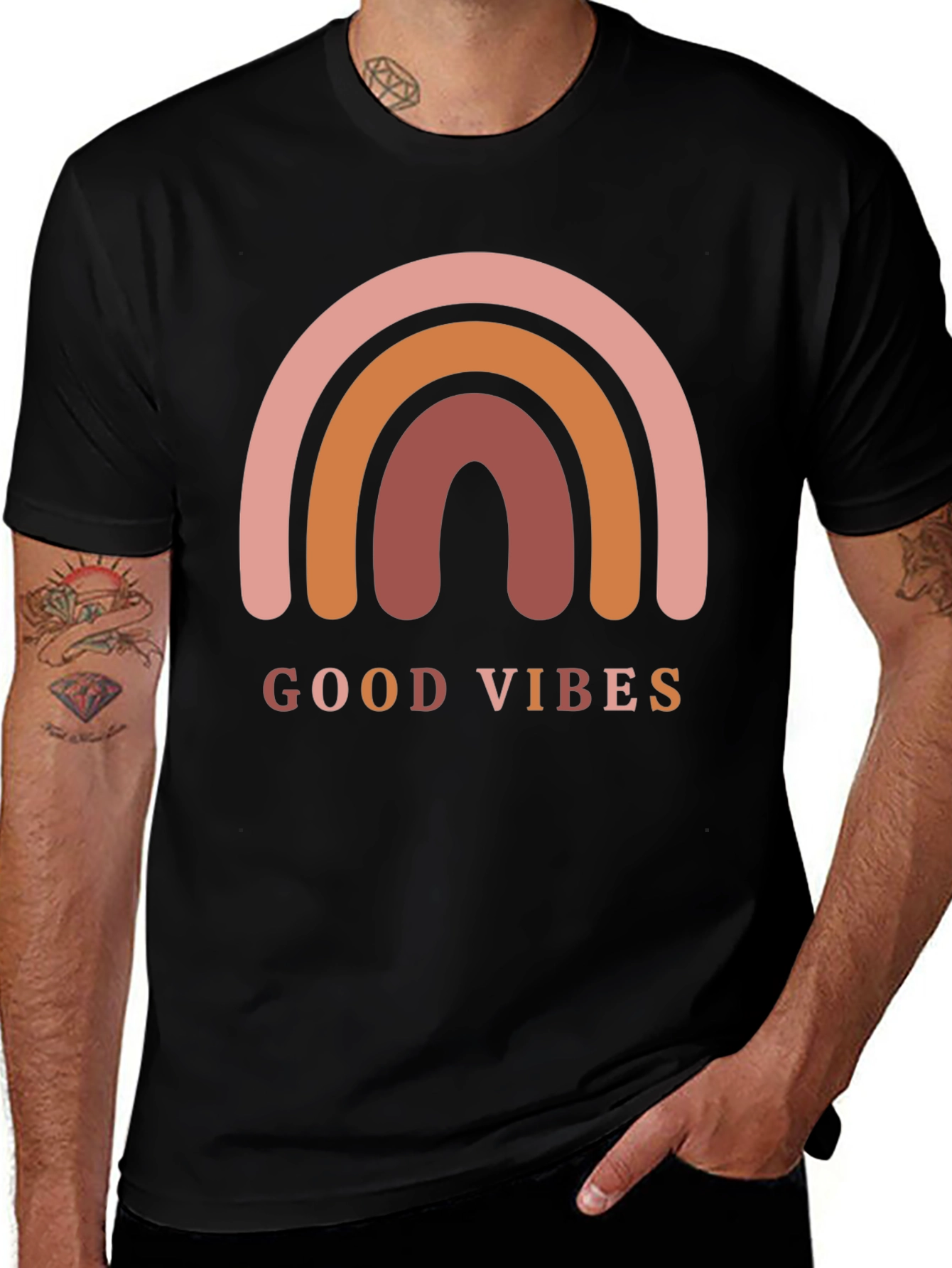 Variant 8 of Good Vibes Rainbow Graphic Tee