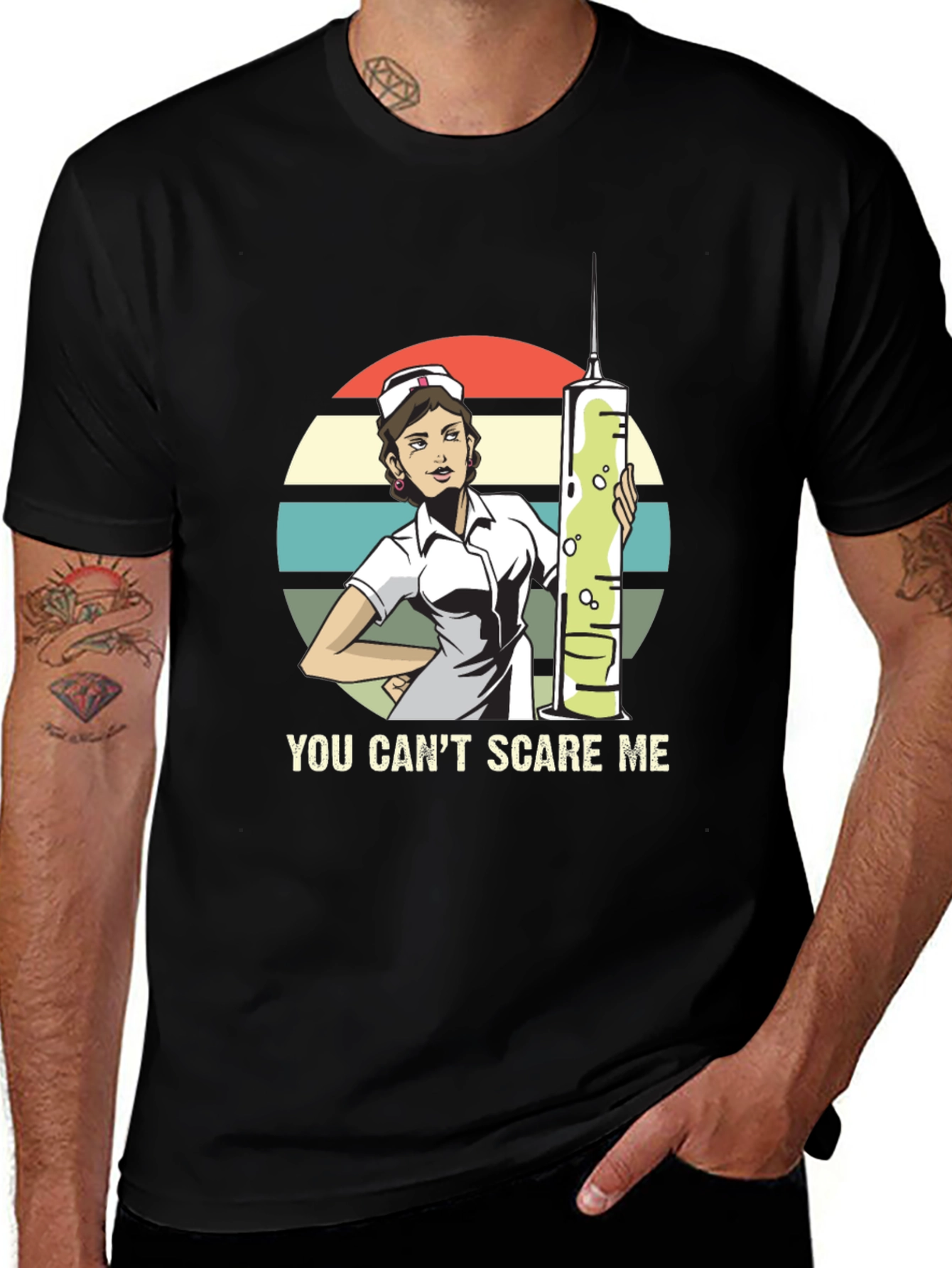 Variant 15 of Funny Nurse T-Shirt - You Can't Scare Me