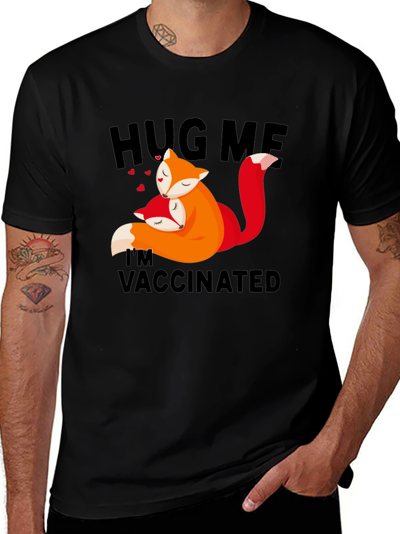 Variant 30 of Hug Me I'm Vaccinated Fox T-Shirt