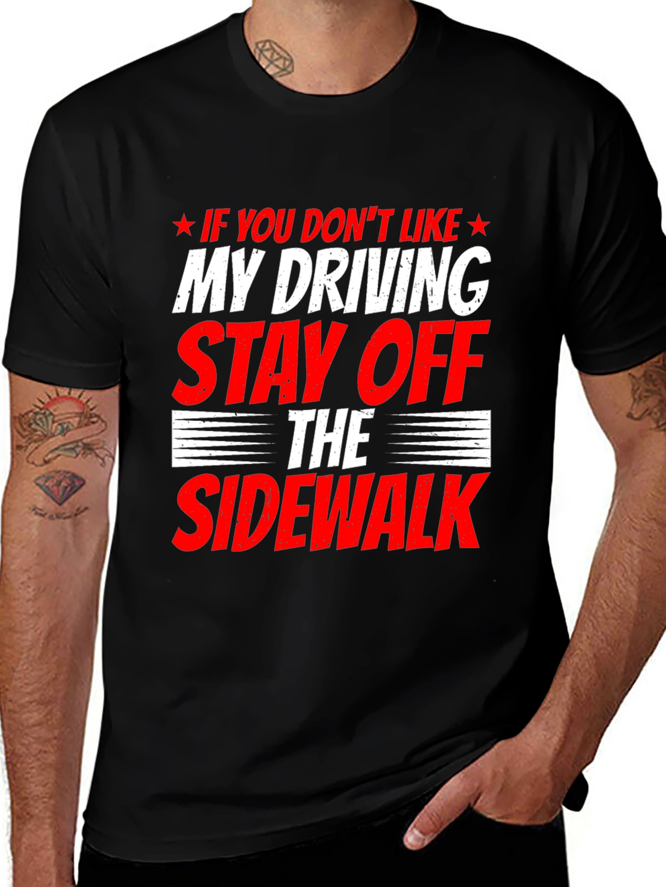 Variant 16 of Funny Driving T-Shirt - Stay Off Sidewalk