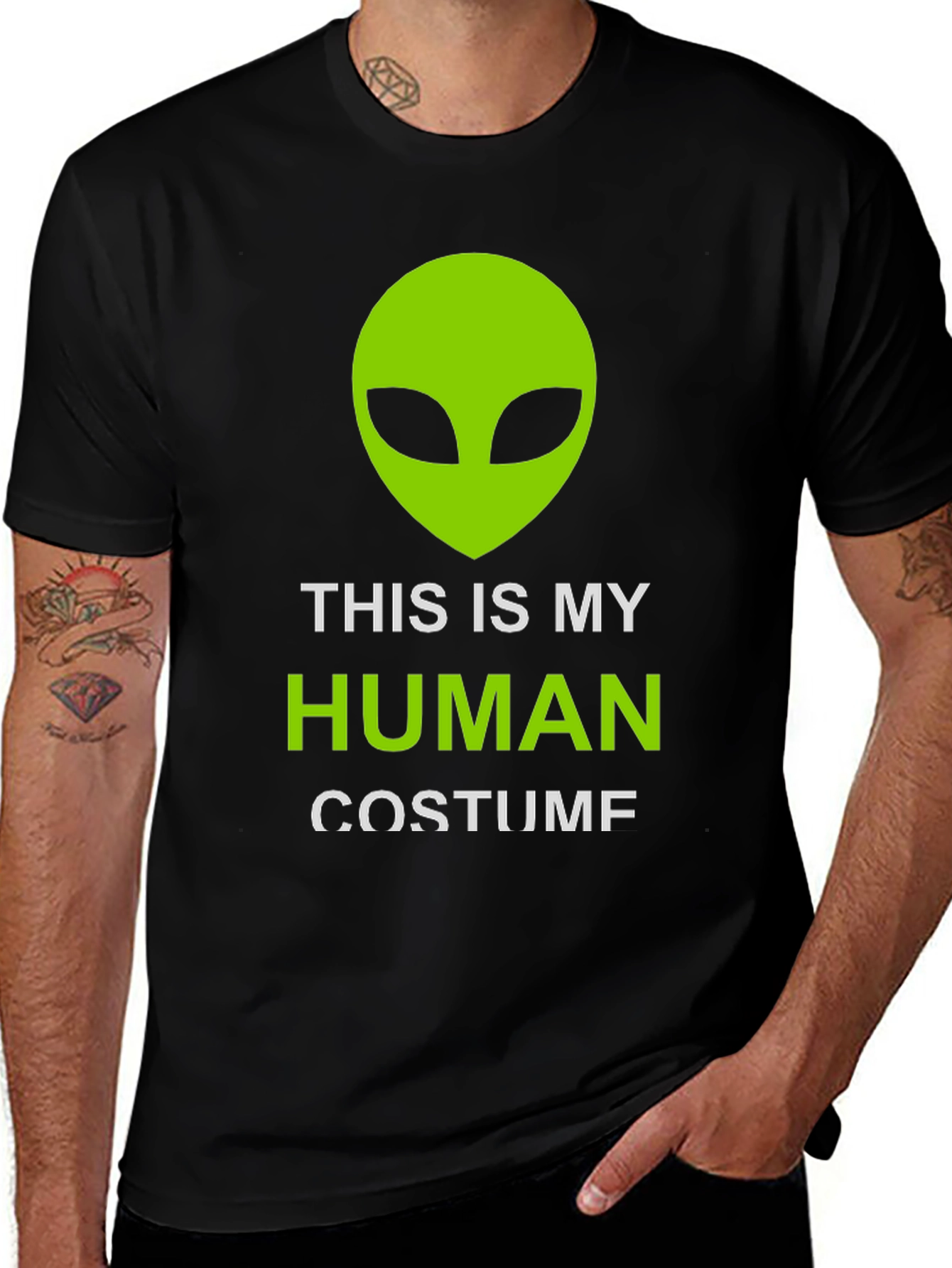 Variant 29 of Alien Human Costume Graphic T-Shirt
