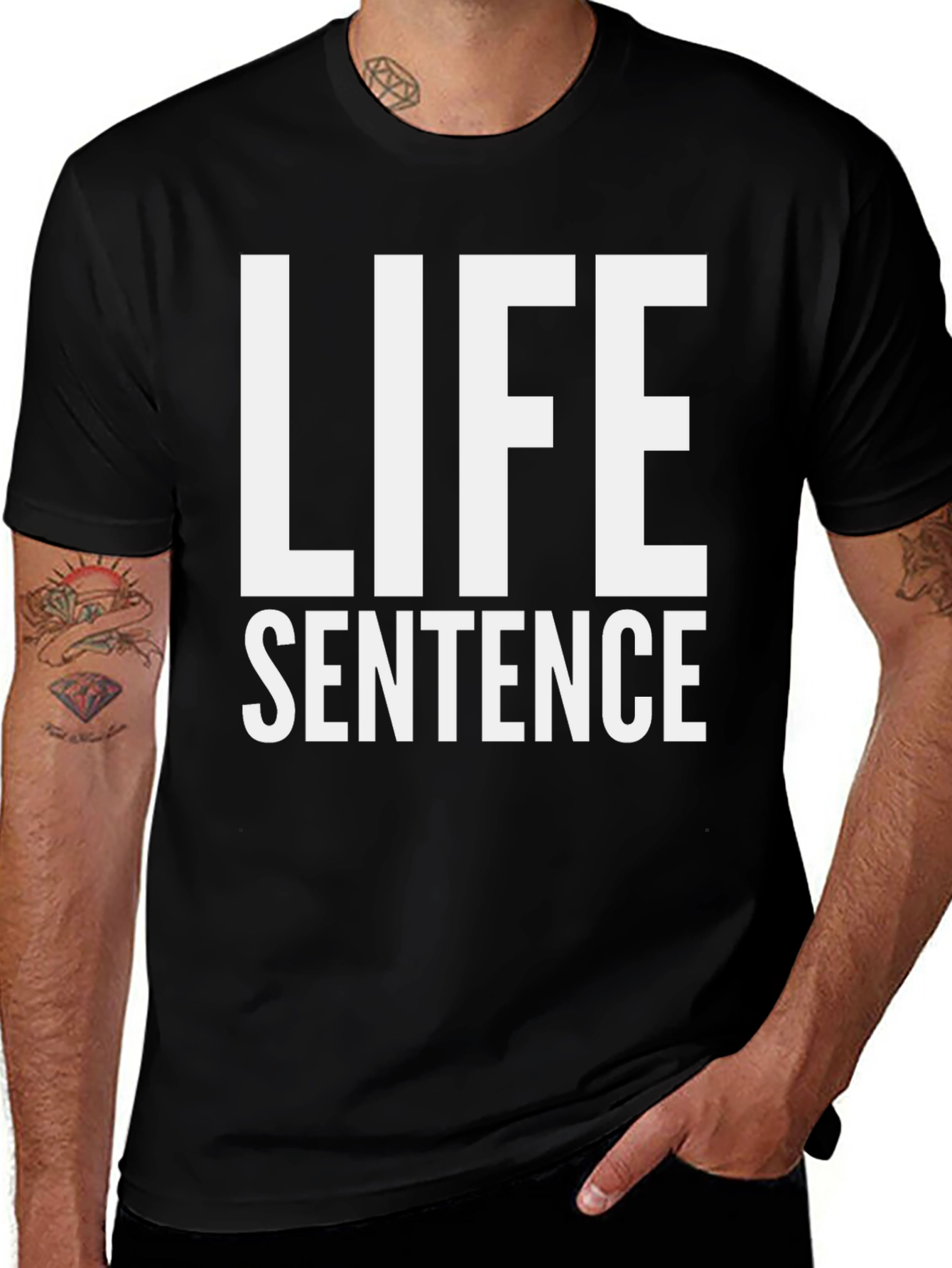 Variant 27 of Life Sentence Graphic Tee - Bold Black T-Shirt