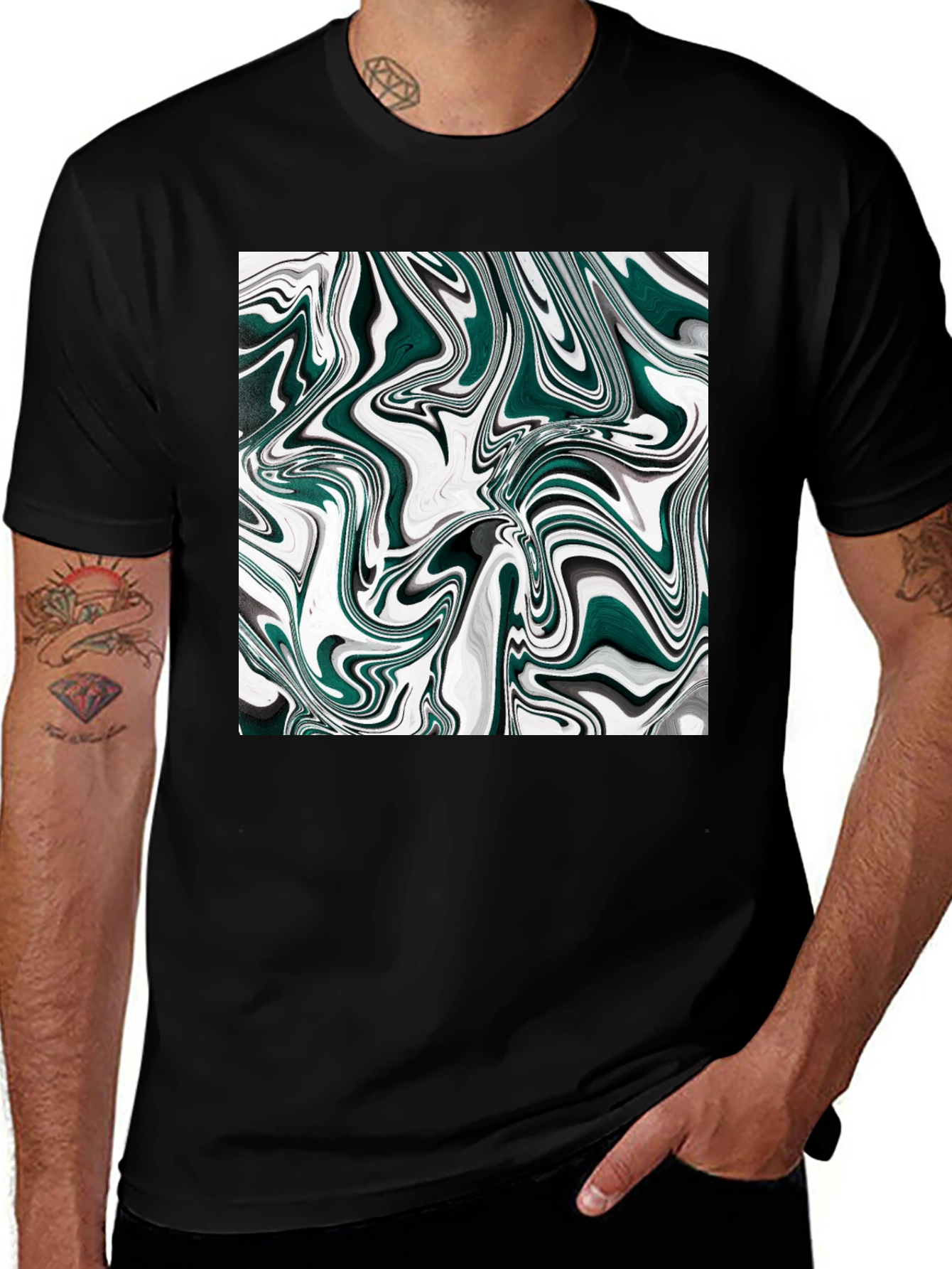 Abstract Swirl Graphic Tee